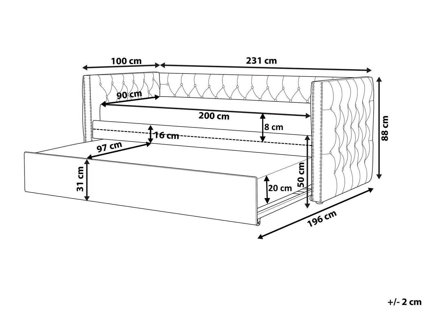 Postelja Berwyn 1004 (Siva)
