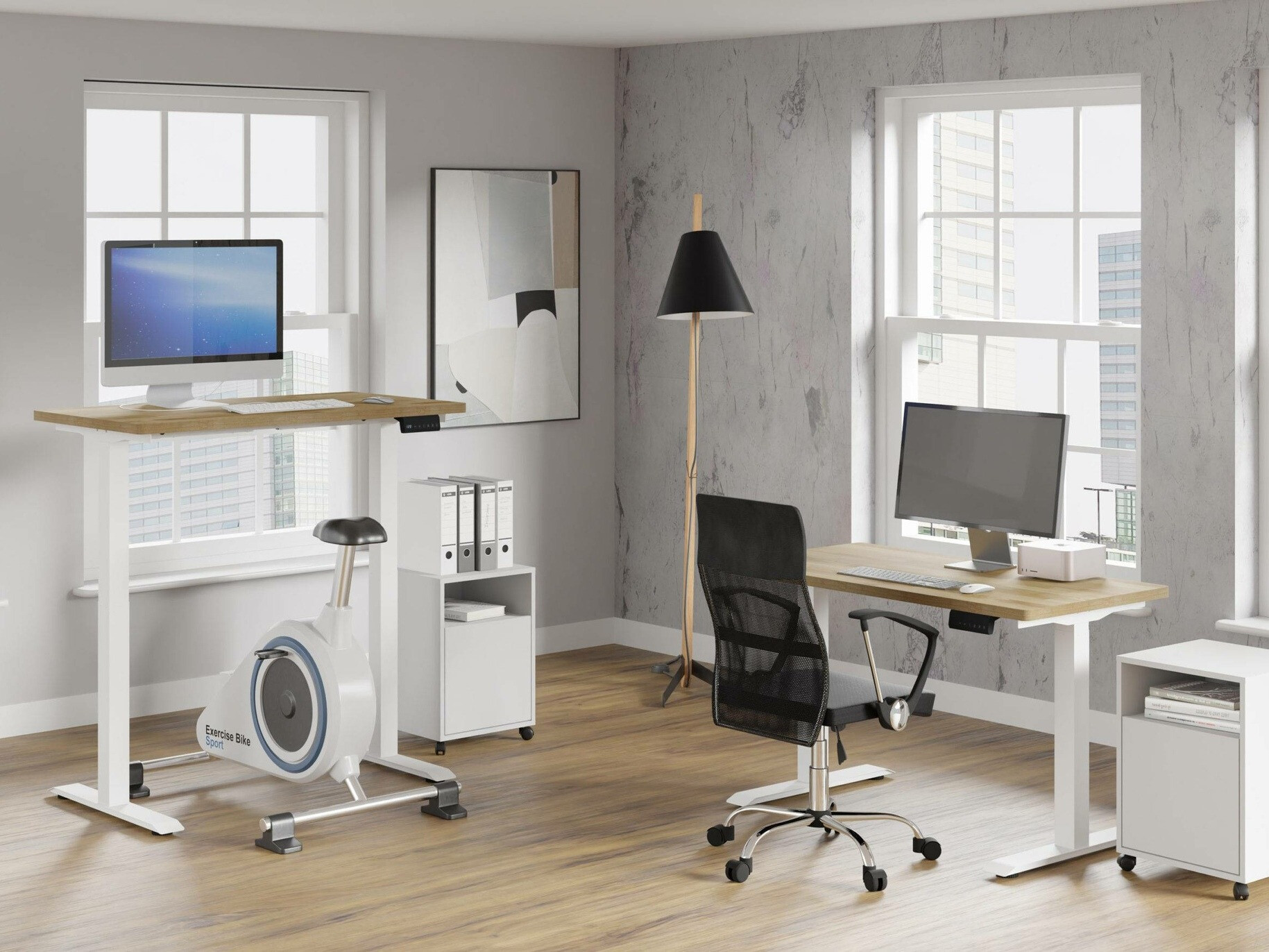 Dvižna pisalna miza Buffalo 187 (Bela)