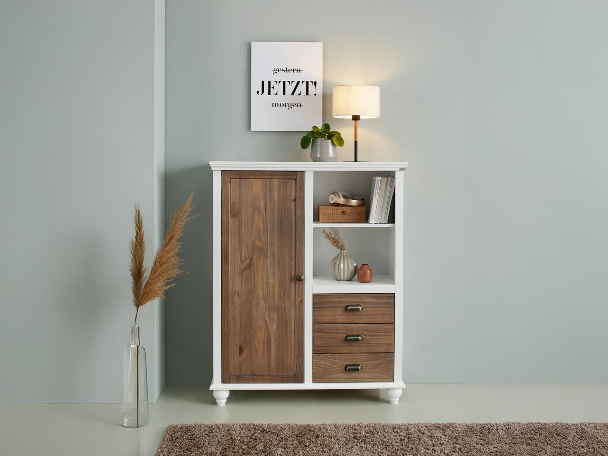 Komoda Tivmeri 103 (Bela + Rjava)