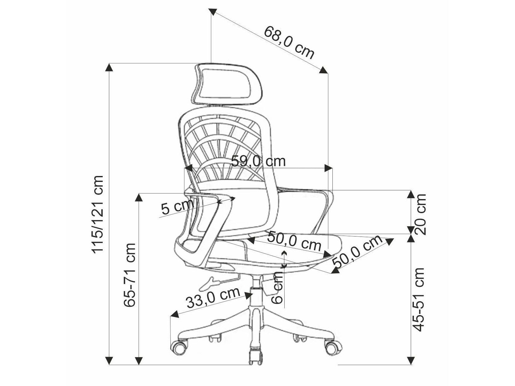 Pisarniški stol Houston 1835 (Siva)