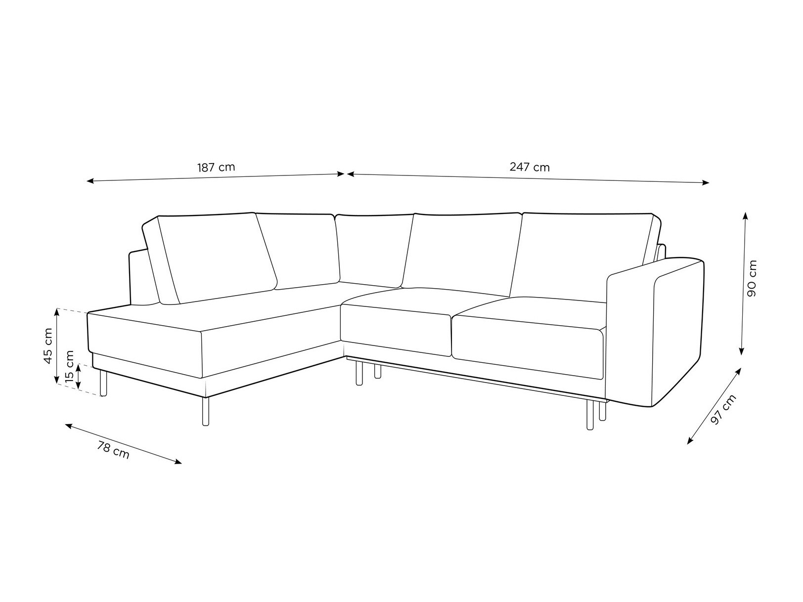 Kotna garnitura Beckley 104 (Bluvel 13)