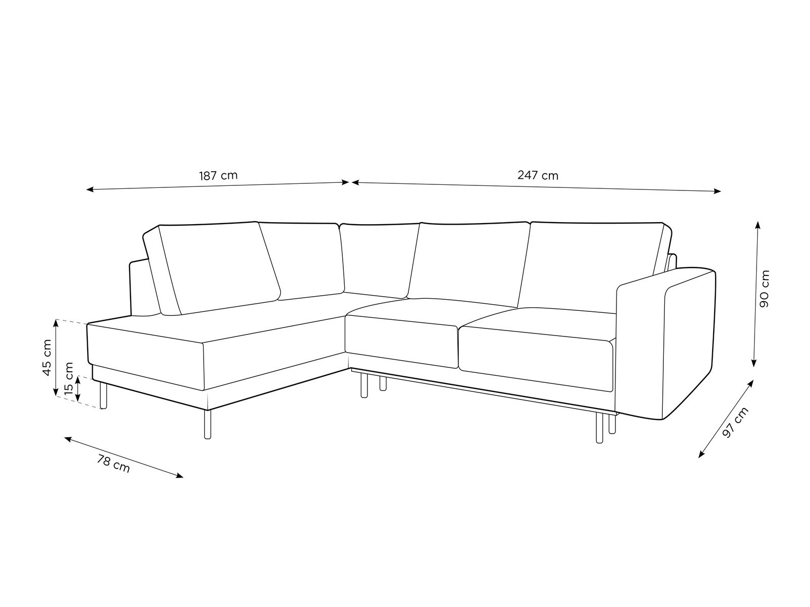 Kotna garnitura Beckley 104 (Bluvel 89)