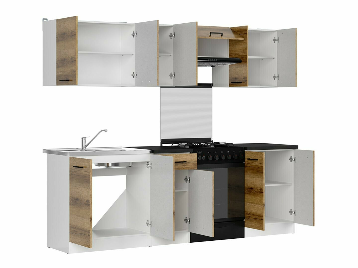 Kuhinjski blok Boston 498 (Temni delano hrast)