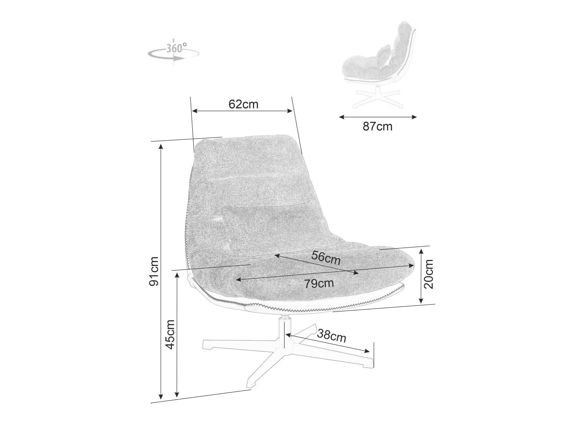 Fotelj Detroit 508 (Temno oranžna)
