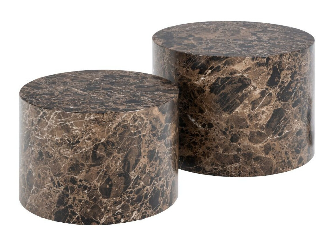 Komplet klubskih mizic Norsica 800 (Rjavi marmor)