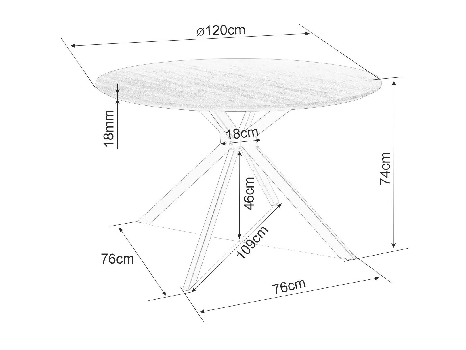 Miza Detroit 285 (Hrast)
