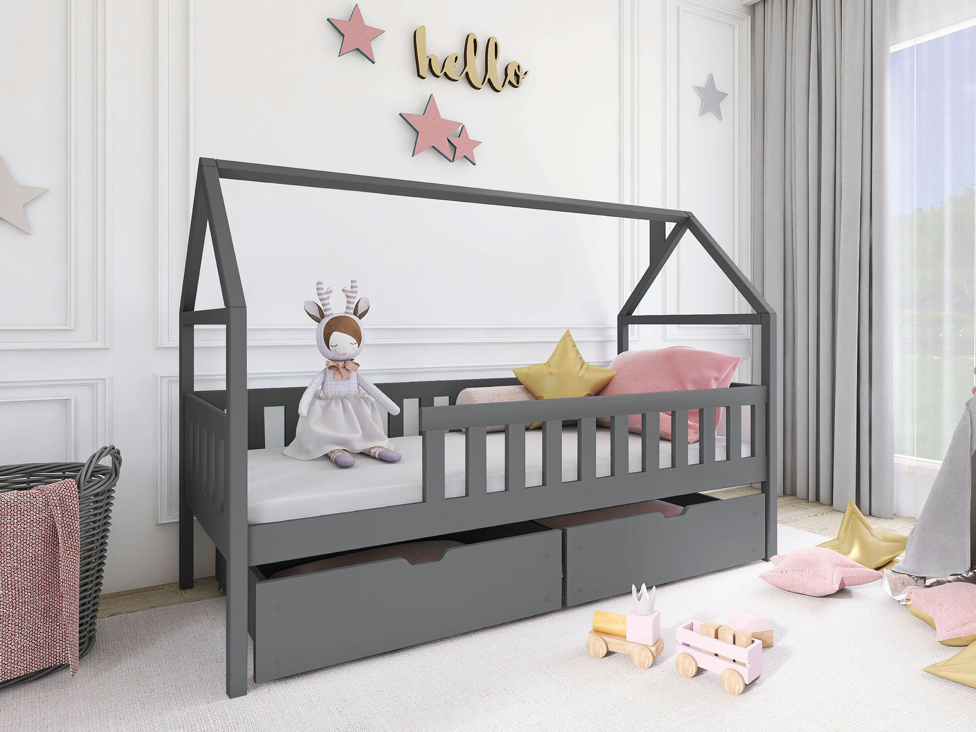 Postelja Vista 116 (Siva)