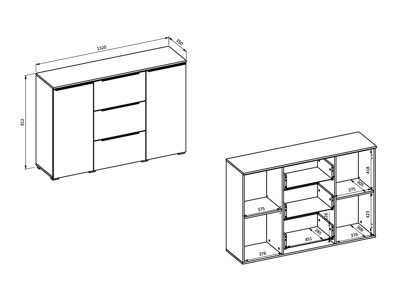 Komoda Austin 364 (Wotan hrast)