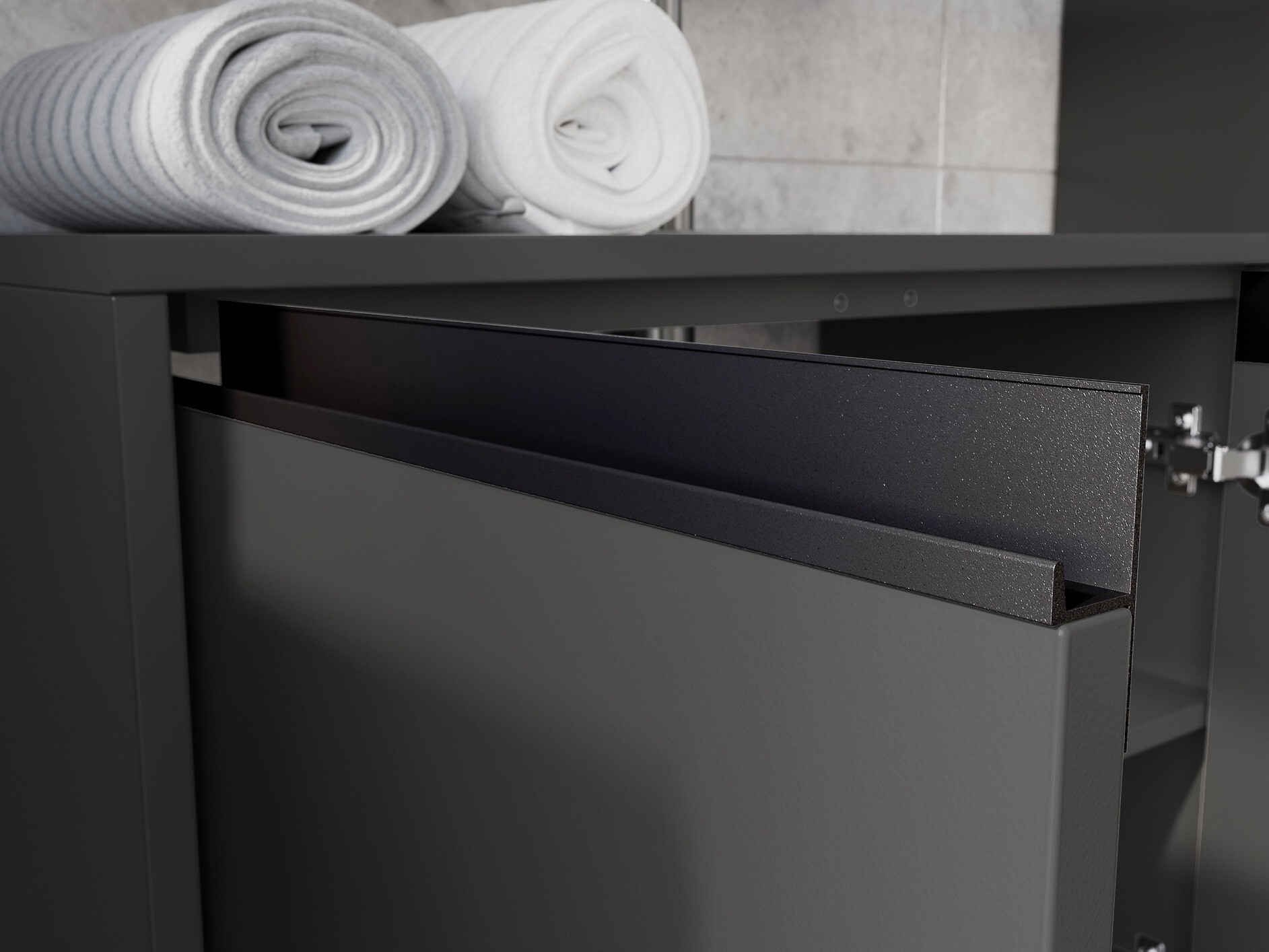 Prostostoječa kopalniška omarica za umivalnik Tensona 100 (Grafit)