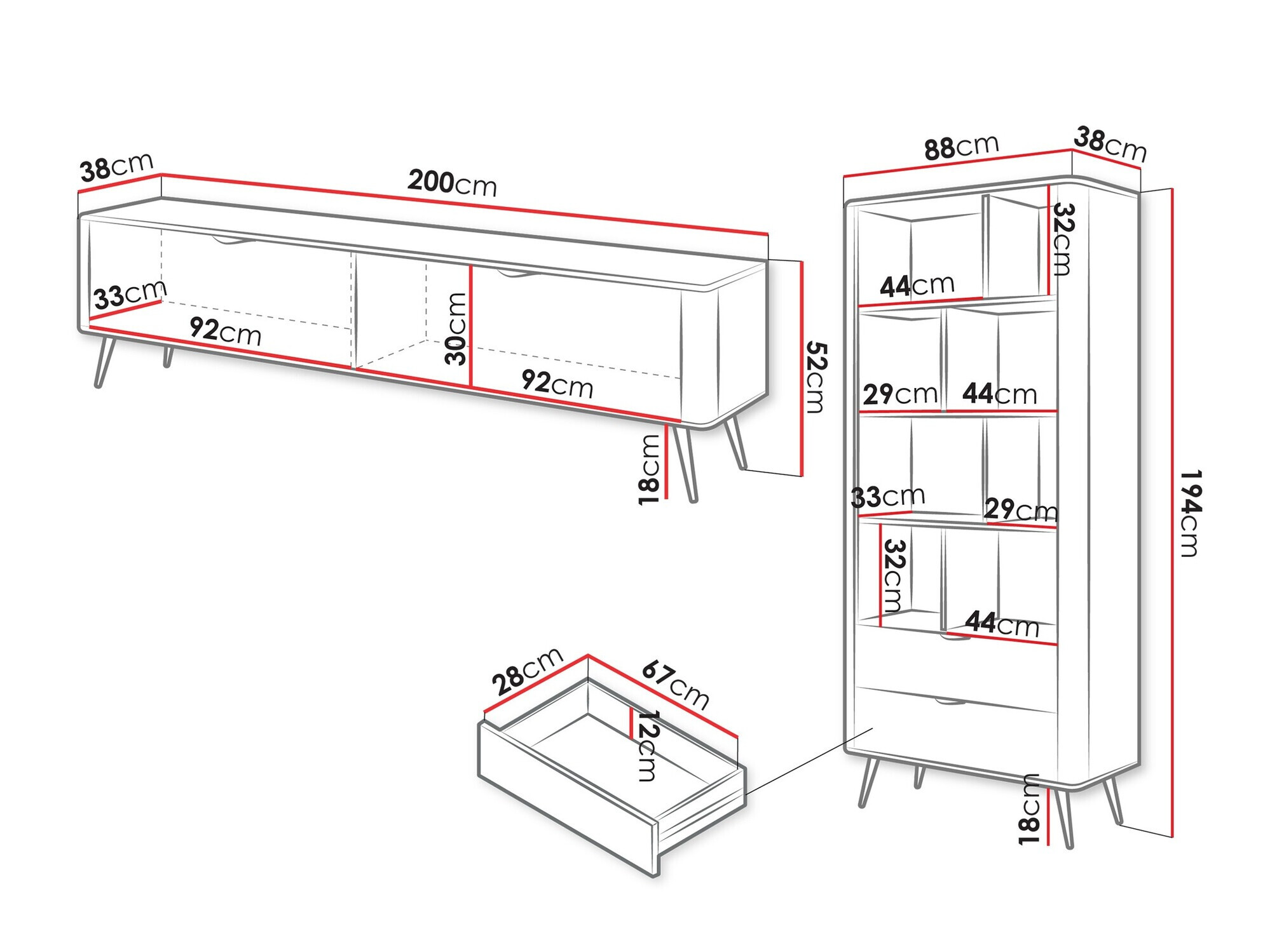 Komplet za dnevno sobo Versoe 107 (Bež)