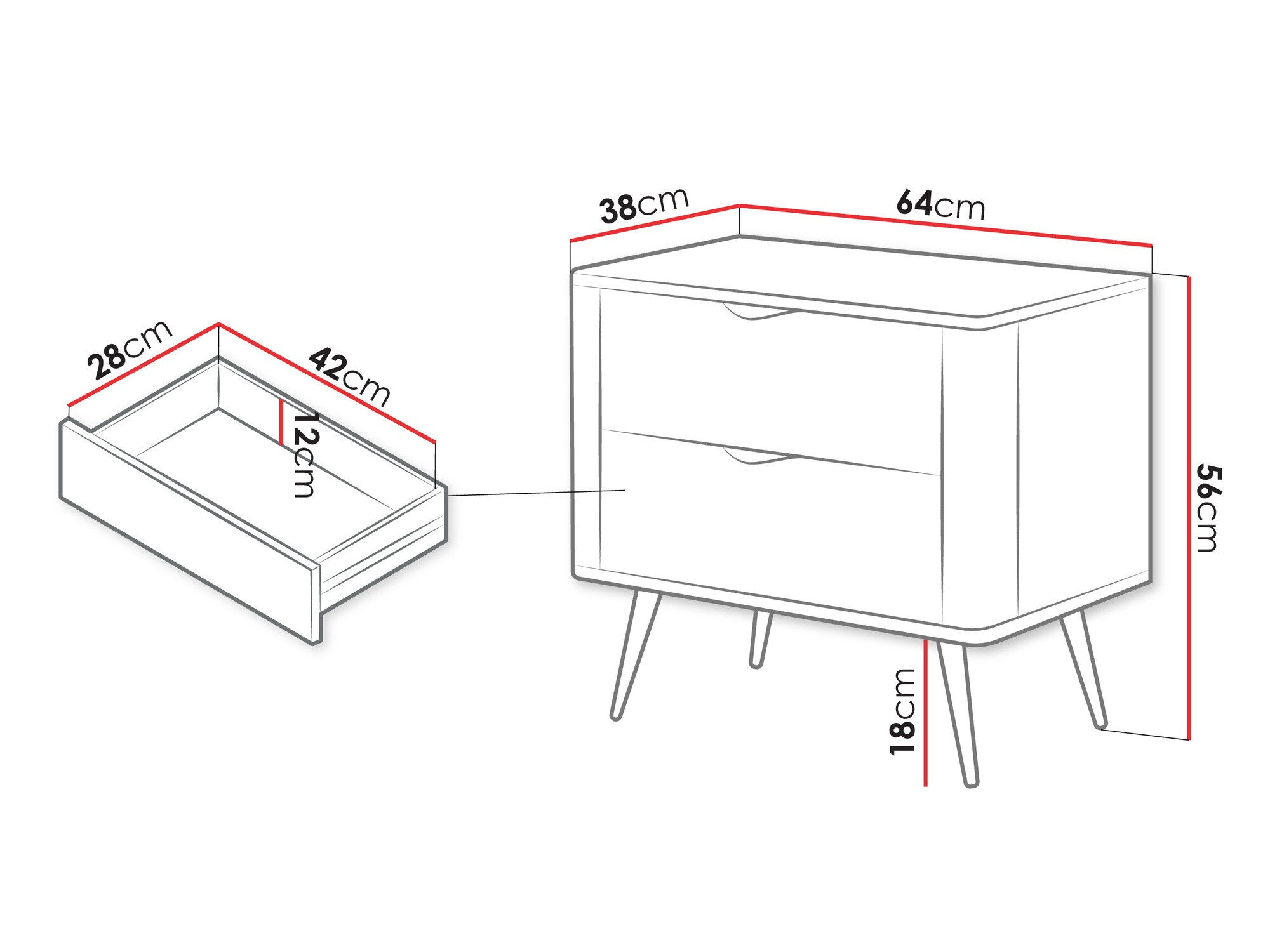 Nočna omarica Versoe 106 (Bež)