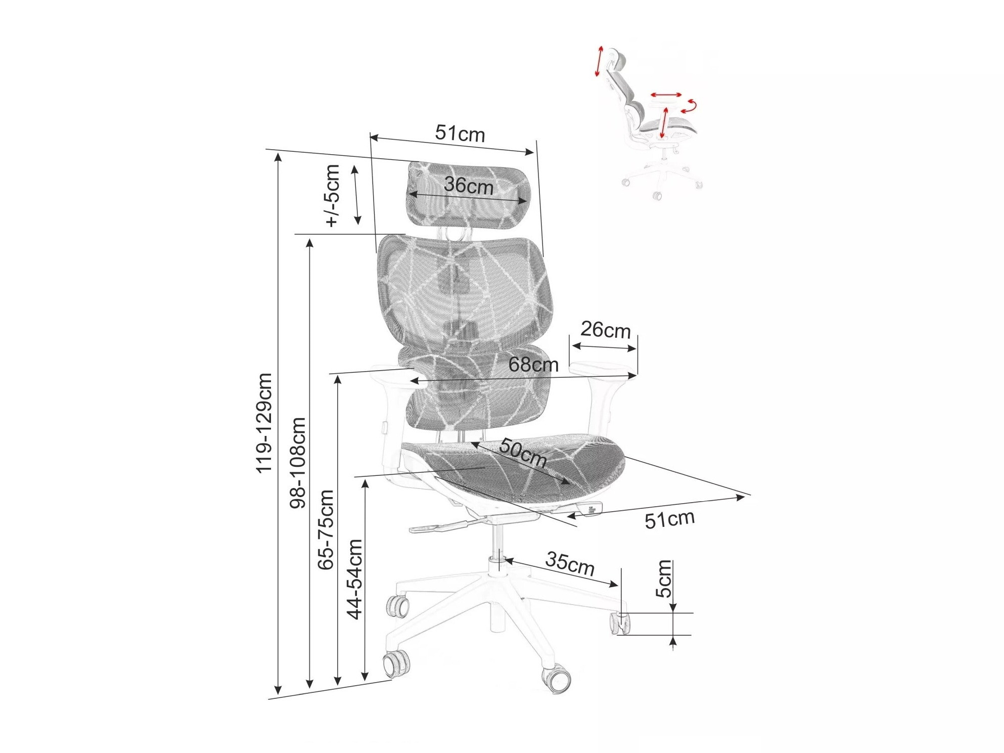 Pisarniški stol Detroit 514 (Črna)