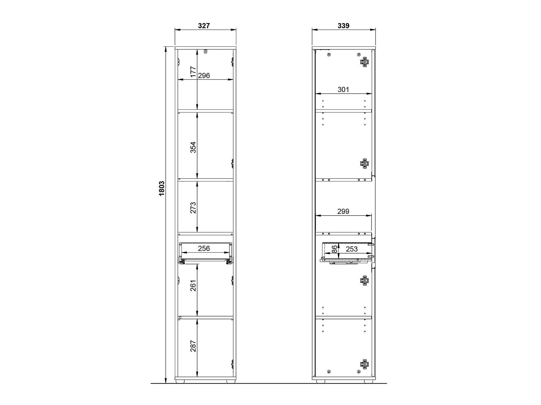 Prostostoječa Kopalniška omarica Tensona 103 (Svetlo siva)