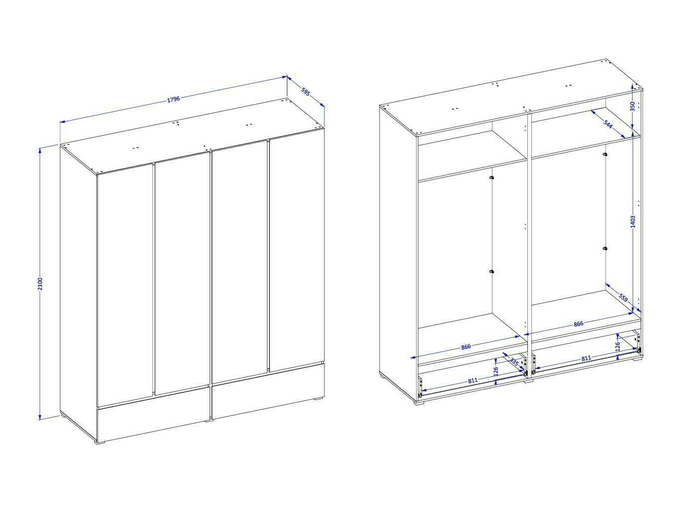 Garderobna omara Alfere 119 (Bela)