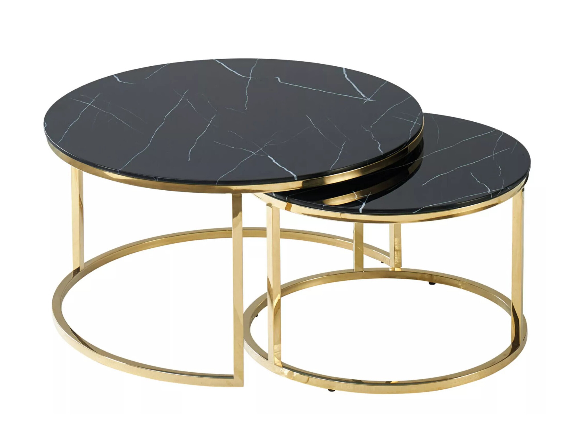 Komplet klubskih mizic Detroit 520 (Črni marmor)