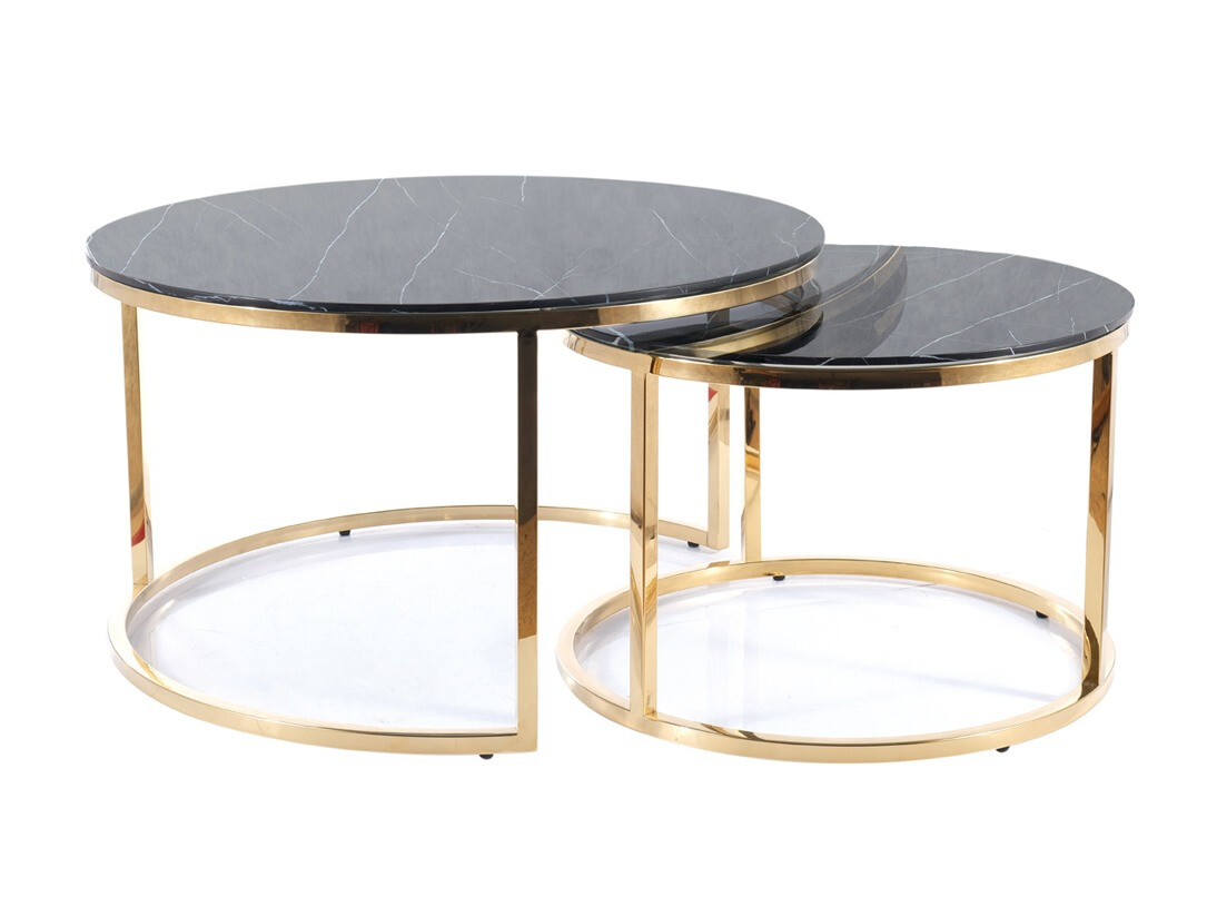 Komplet klubskih mizic Detroit 521 (Črni marmor)