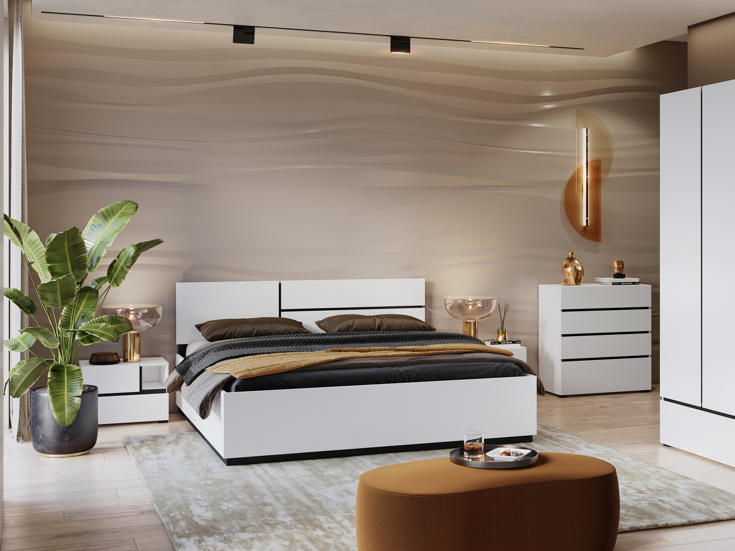 Nočna omarica Alfere 120 (Bela)