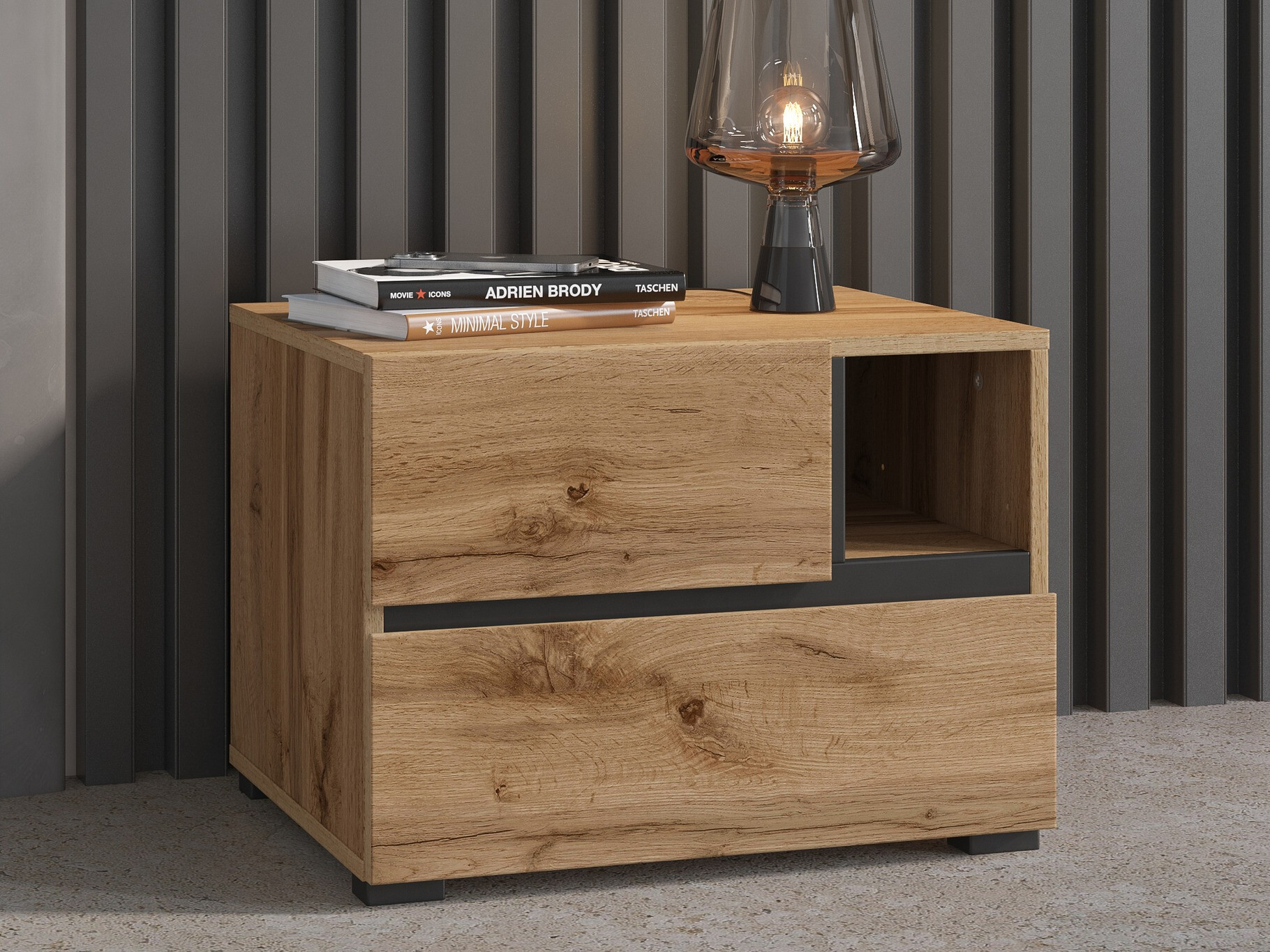 Nočna omarica Alfere 120 (Wotan hrast)