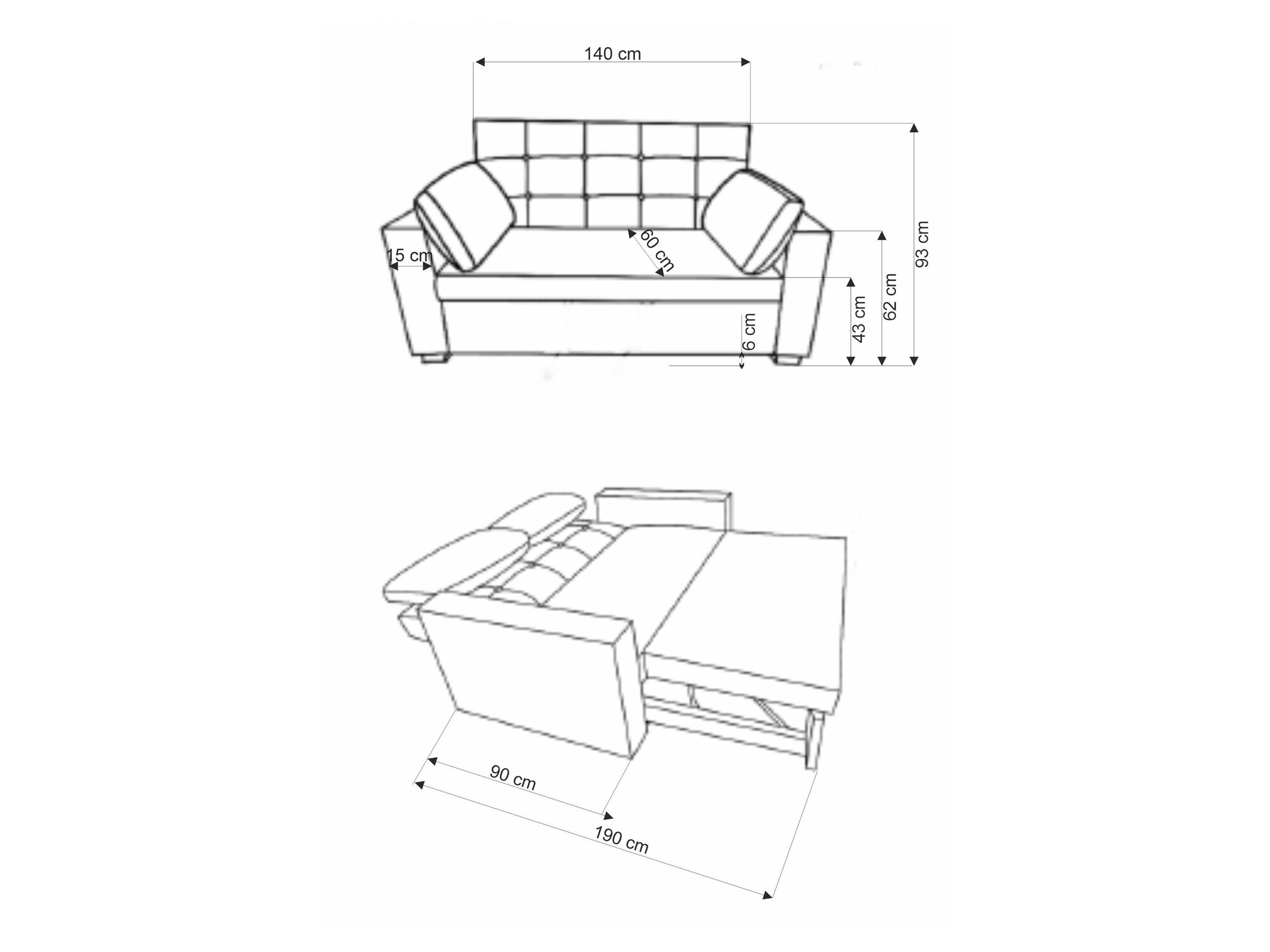 Raztegljiv kavč Houston 1847 (Siva)