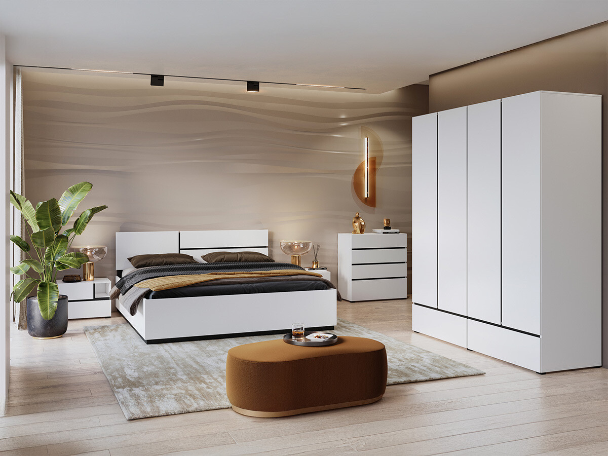 Komplet spalnic Alfere 124 (Bela)