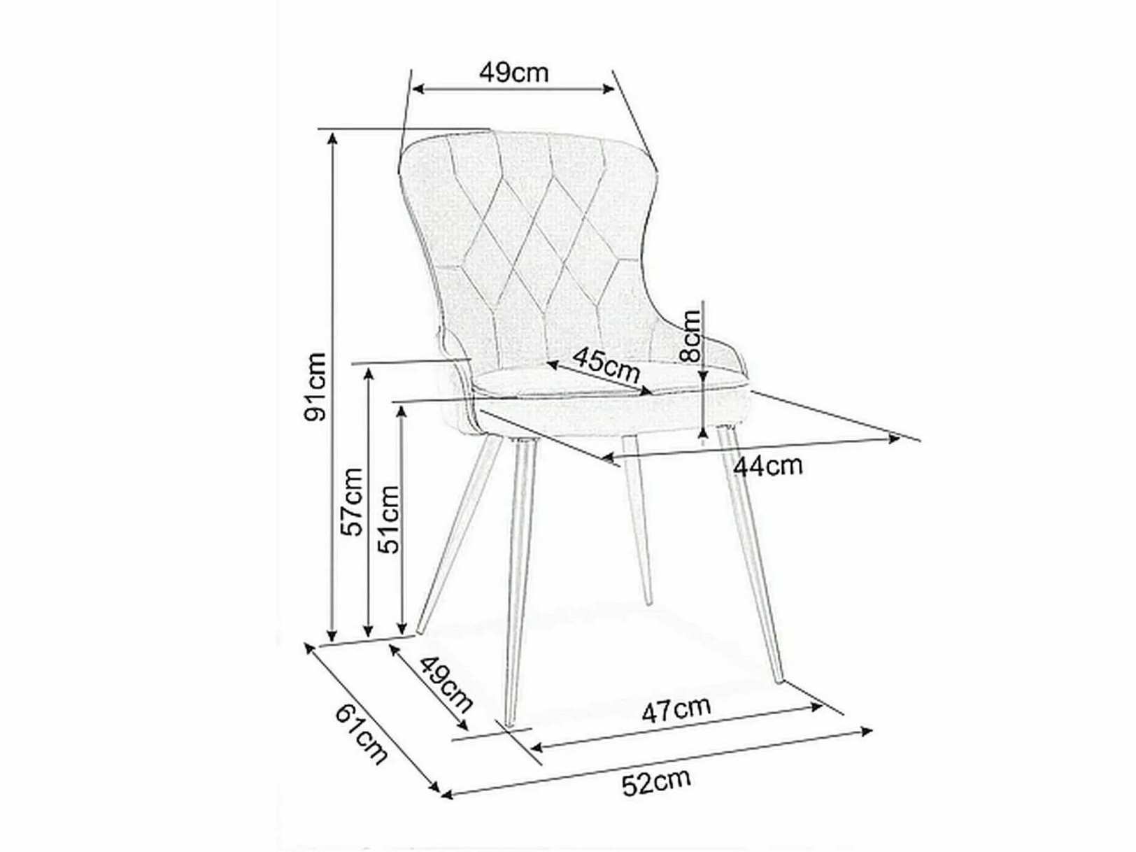 Stol Detroit 524 (Siva)