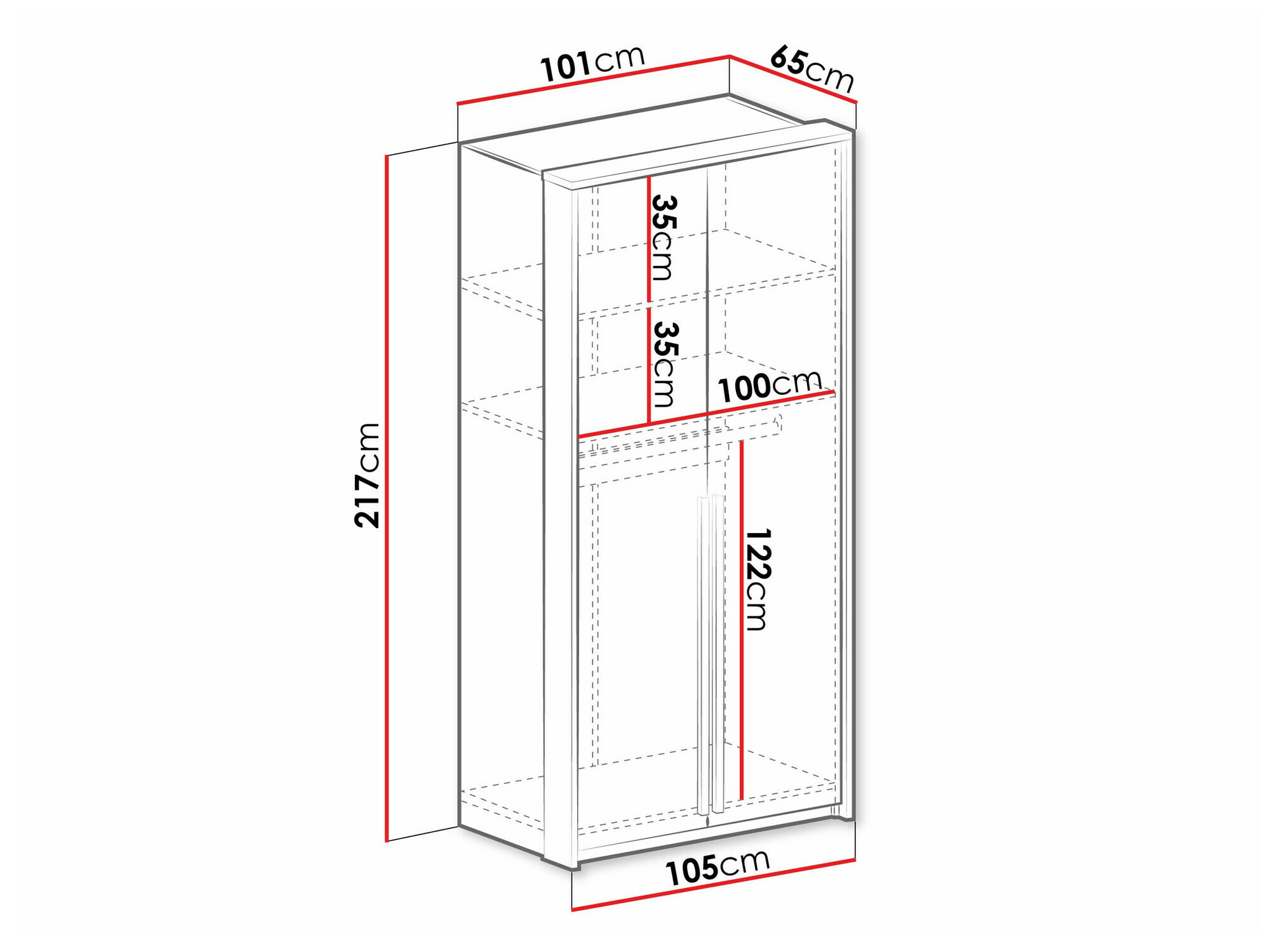 Garderobna omara Calcalo 100 (Bež)