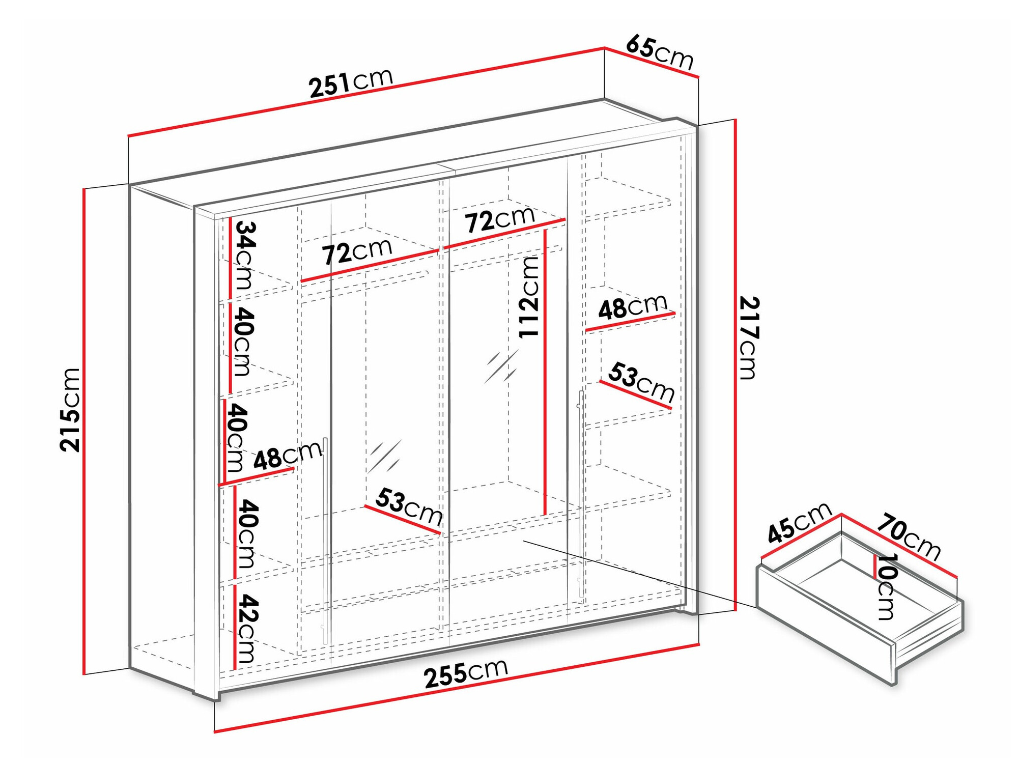Garderobna omara Honolulu 121 (Bela)