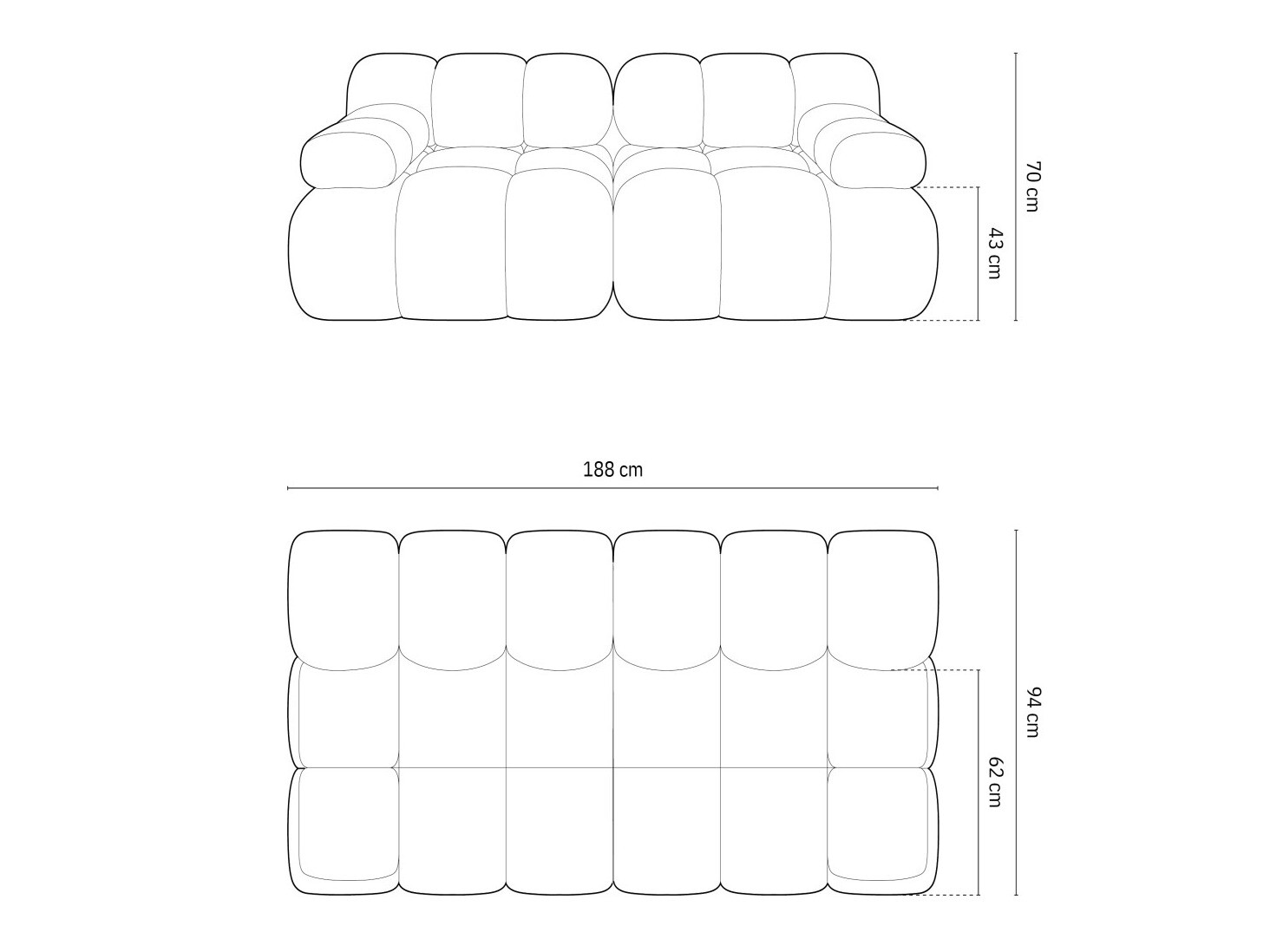 Modularni kavč Caltenu 100 (Sonic 23)
