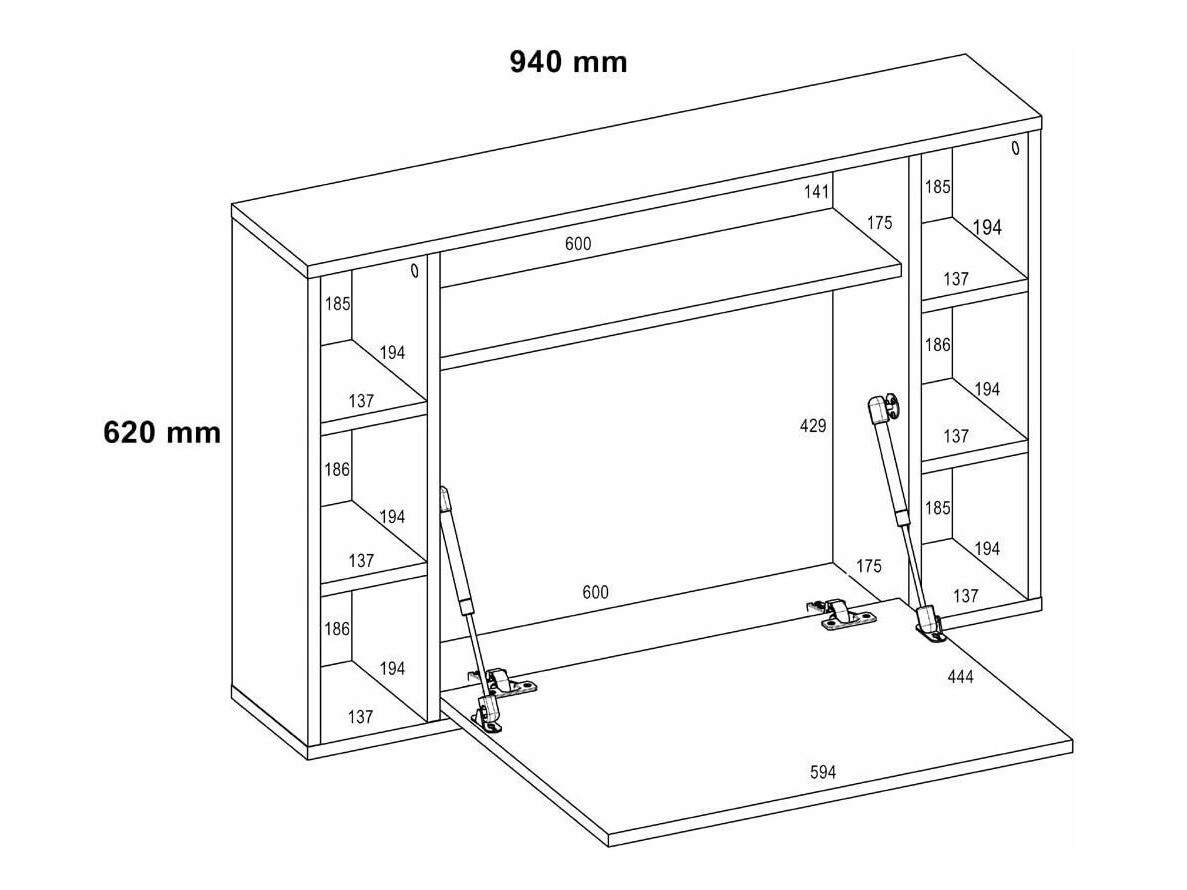 Pisalna miza Buffalo 129 (Bela)