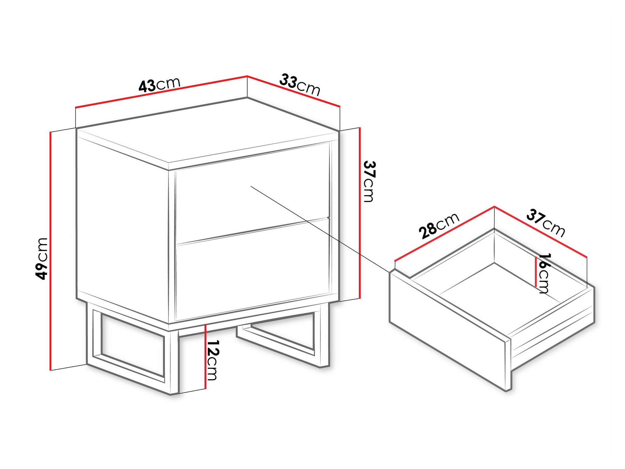 Nočna omarica Calcalo 104 (Bež)