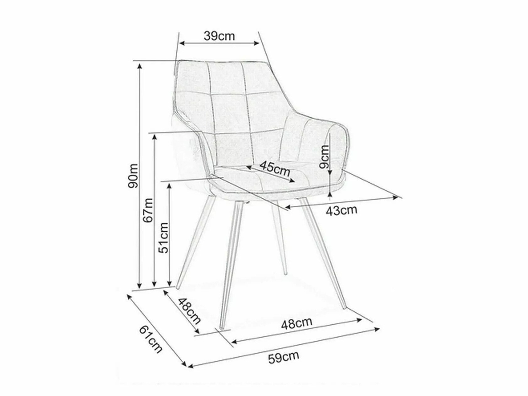 Stol Detroit 567 (Črna)