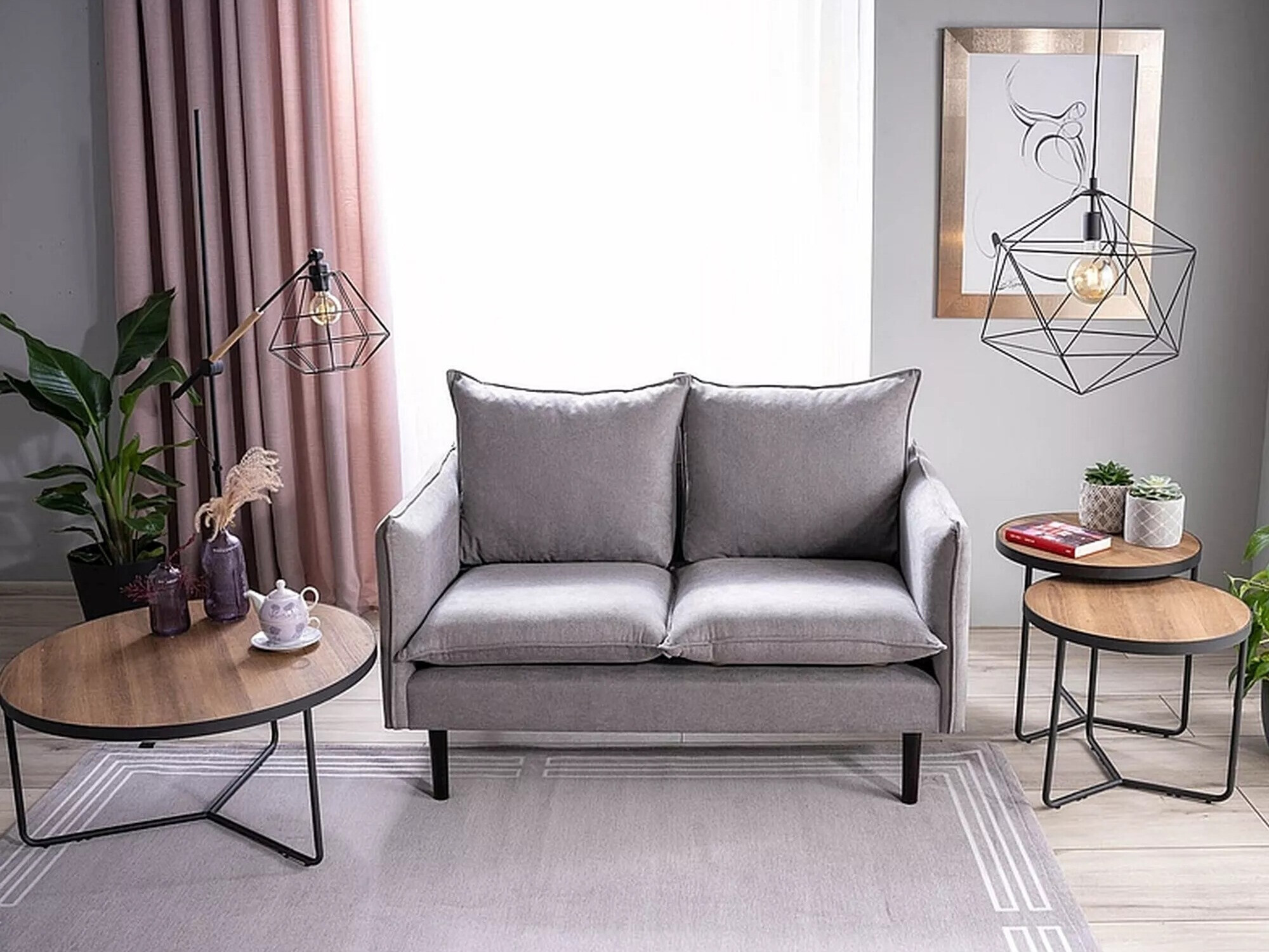 Komplet klubskih mizic Detroit 570 (Oreh)