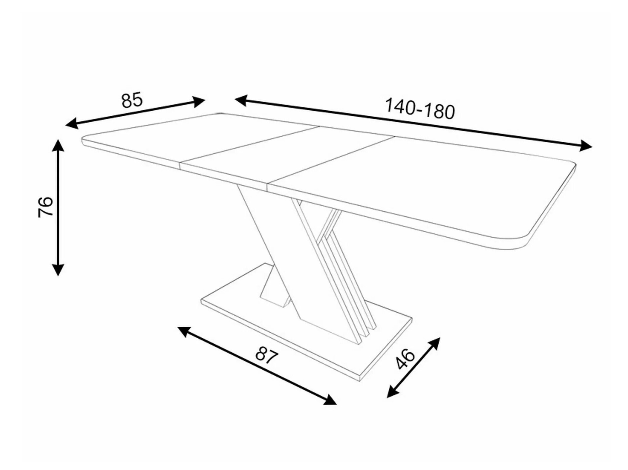 Miza Detroit 568 (Artisan hrast + Antracit)