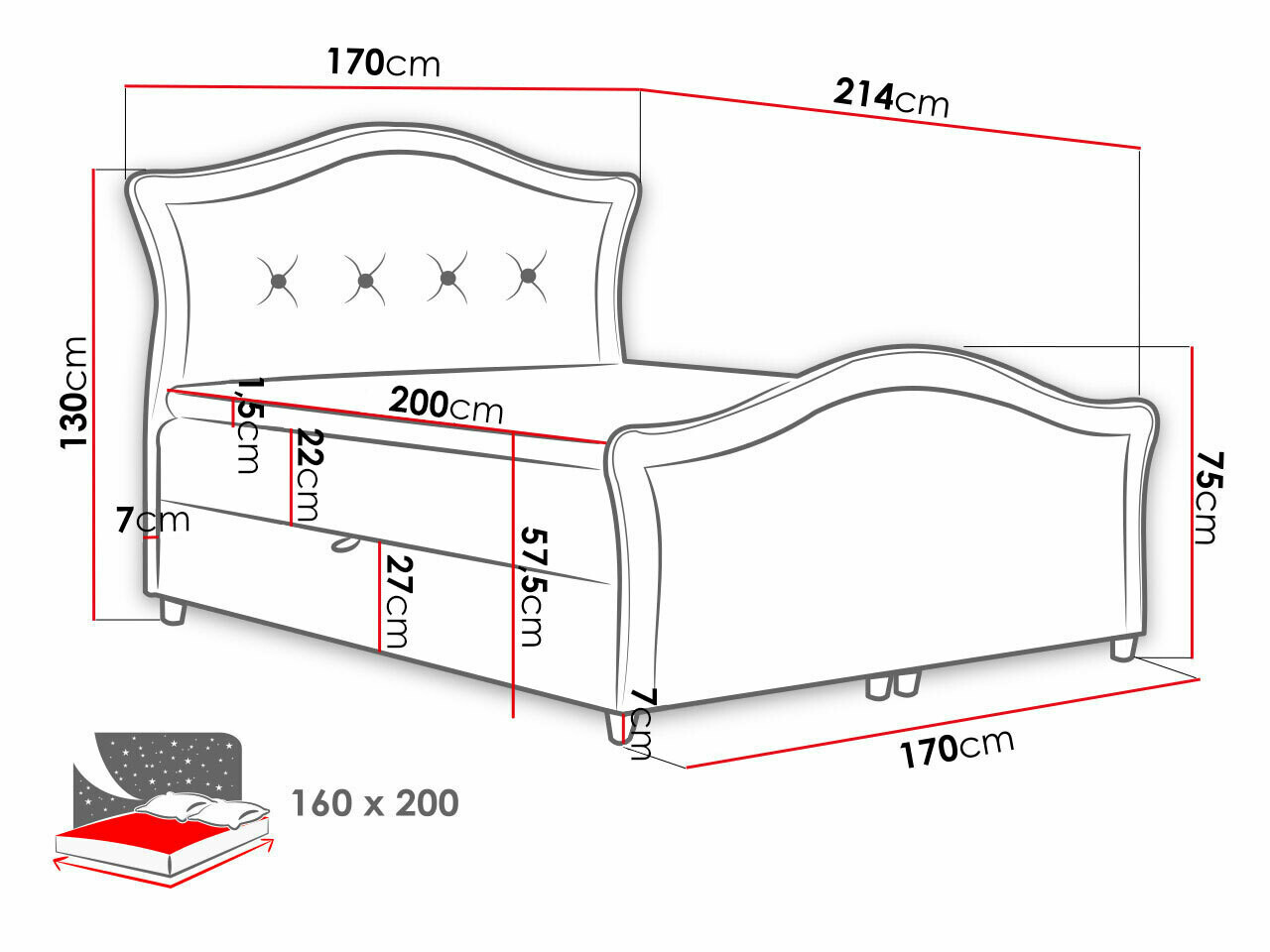 Boxspring postelja Oleum I (Magic Velvet 2260)