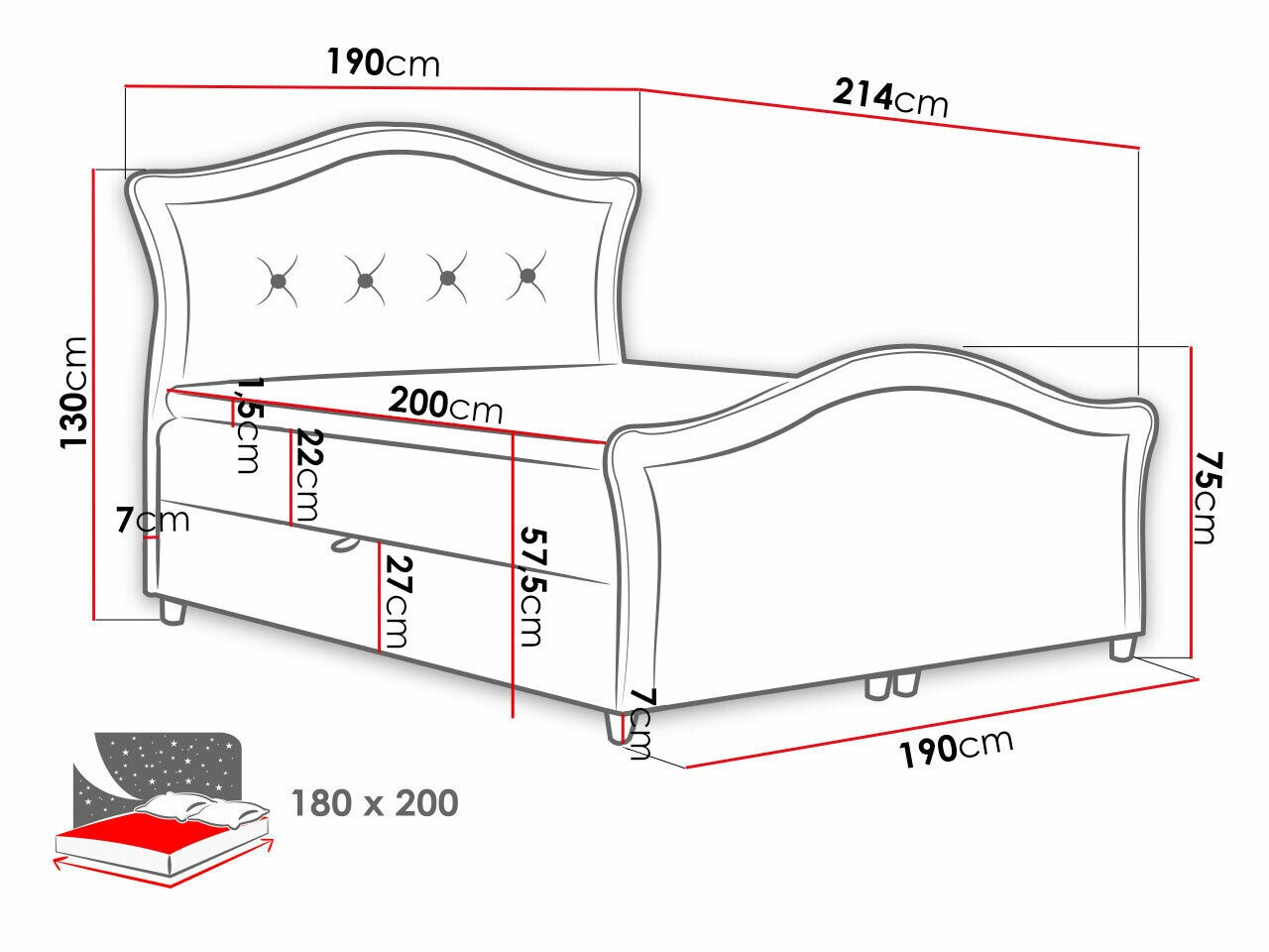 Boxspring postelja Oleum I (Magic Velvet 2260)