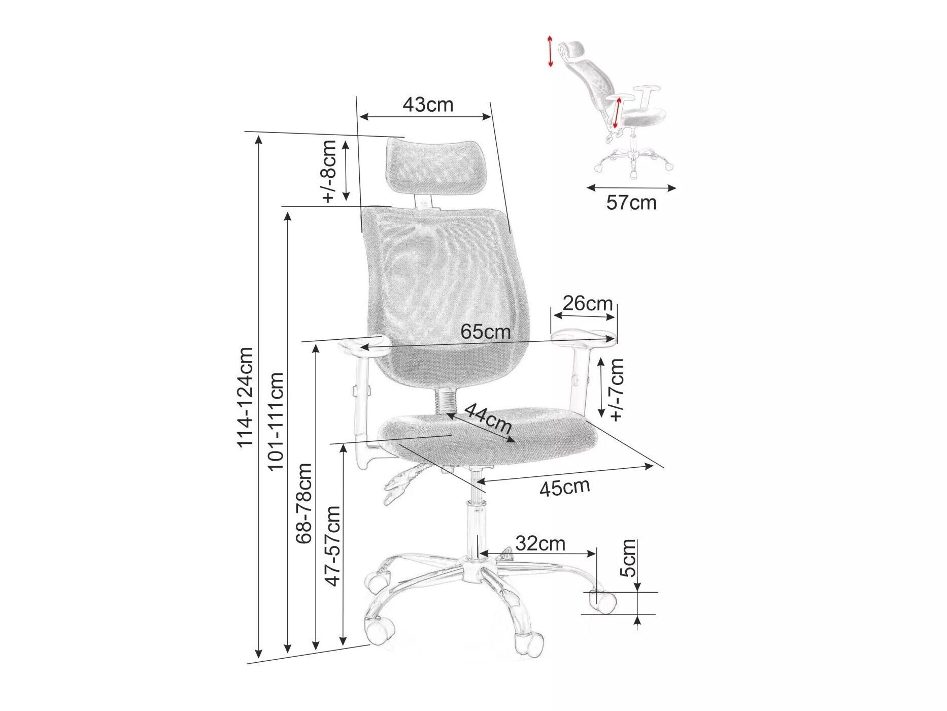 Pisarniški stol Detroit 581 (Črna)