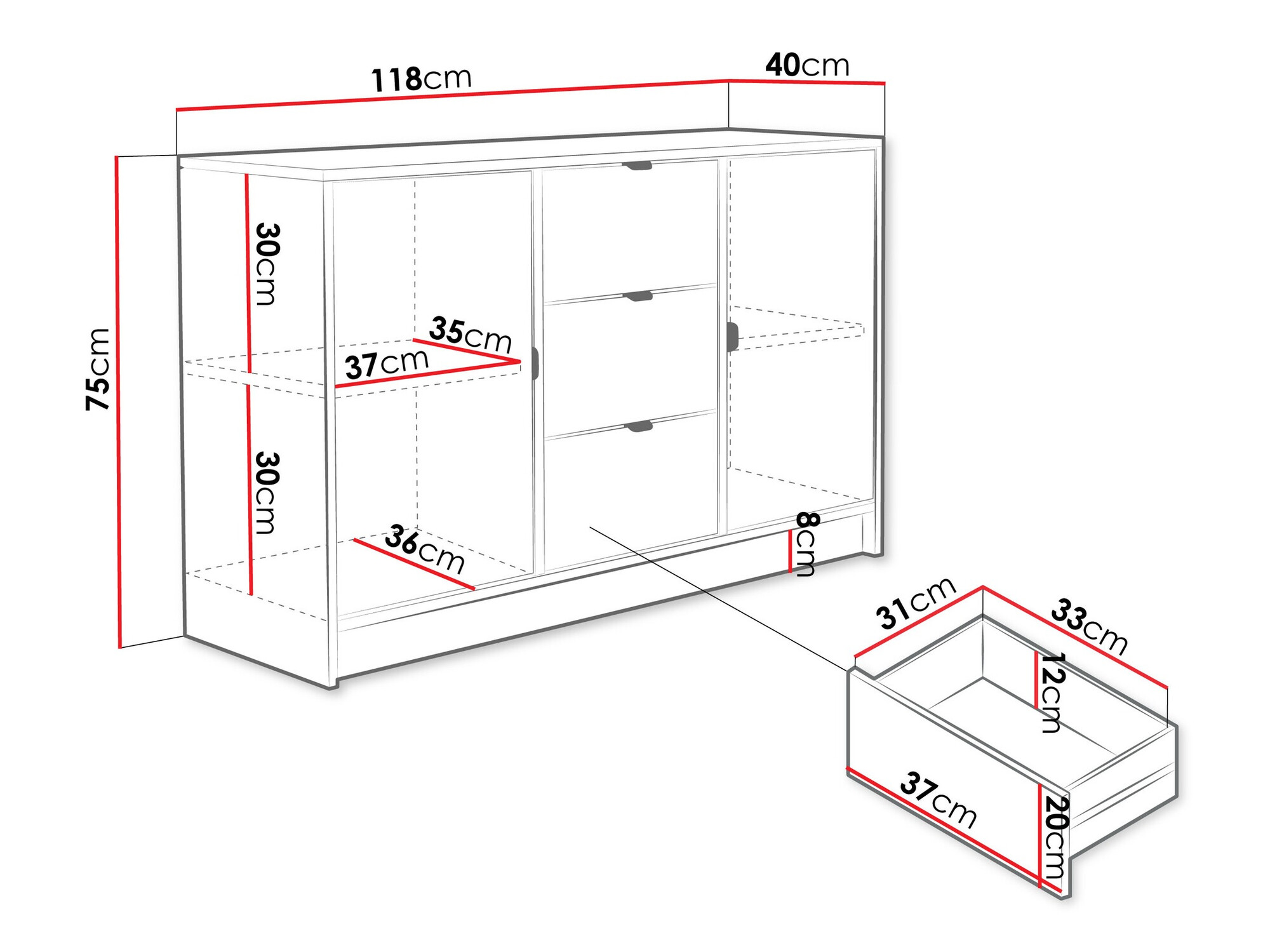Komoda Comfivo Larmire 101 (Bež)