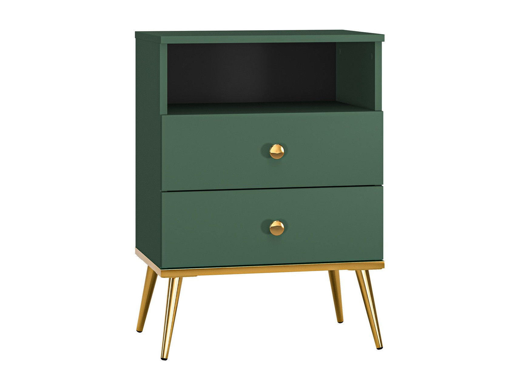 Nočna omarica Flonovu 111 (Temno zelena + Zlata)