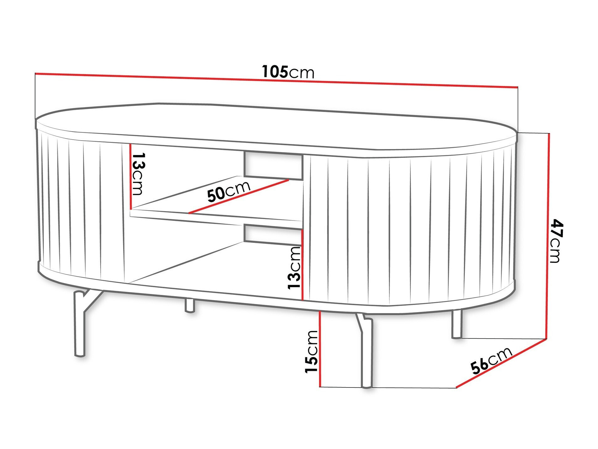 Klubska mizica Novmono 105 (Črna)