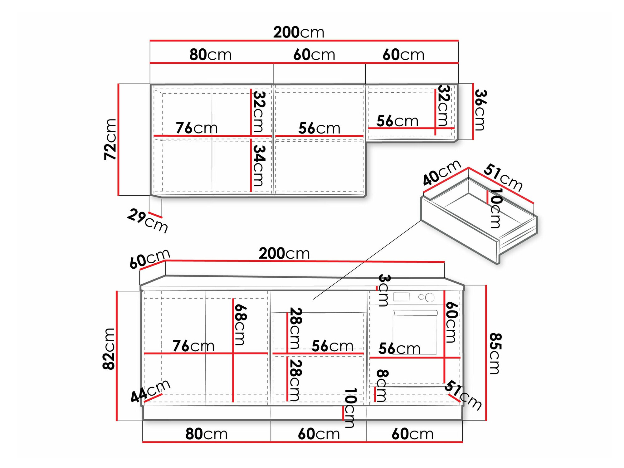 Kuhinjski blok Trenton 181