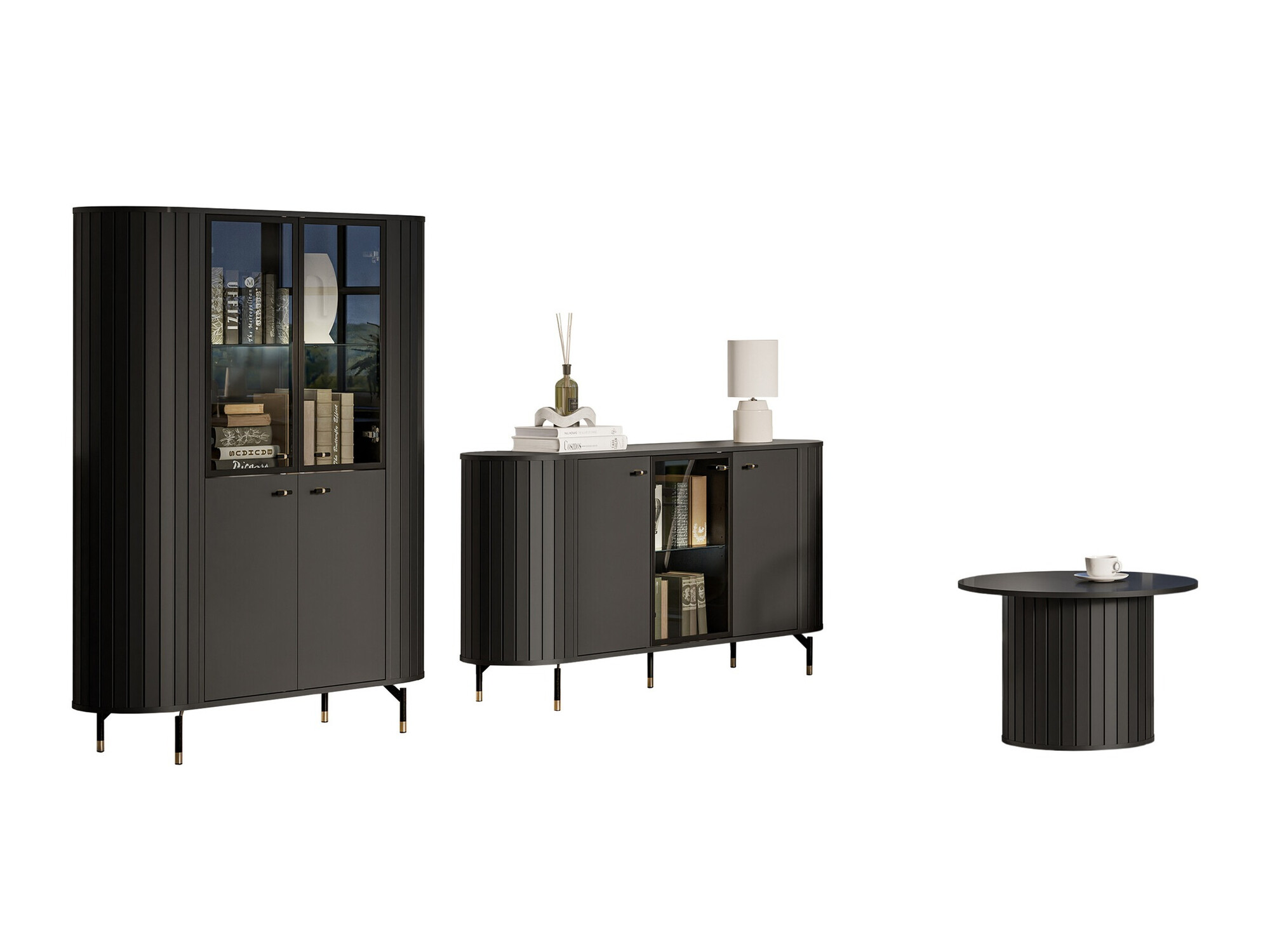 Komplet za dnevno sobo Novmono 109 (Črna)