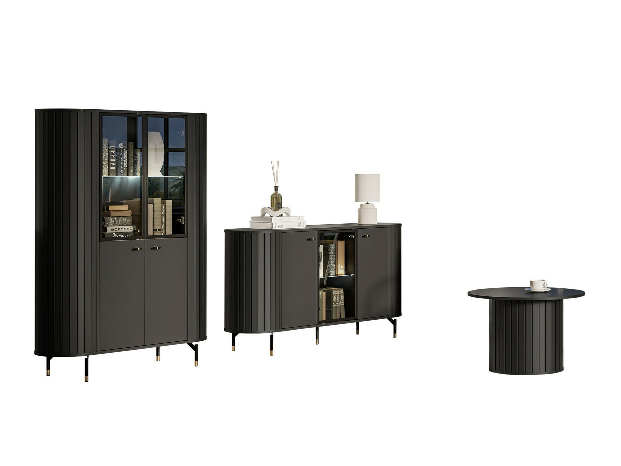 Komplet za dnevno sobo Novmono 109 (Črna)