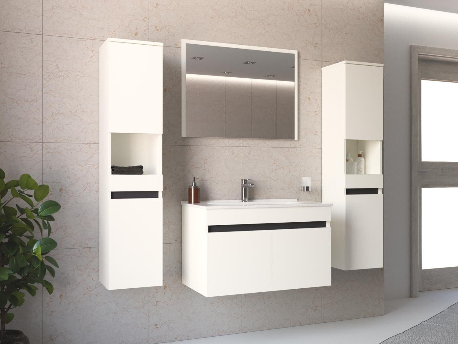 Viseča kopalniška omarica za umivalnik Benfelo 101