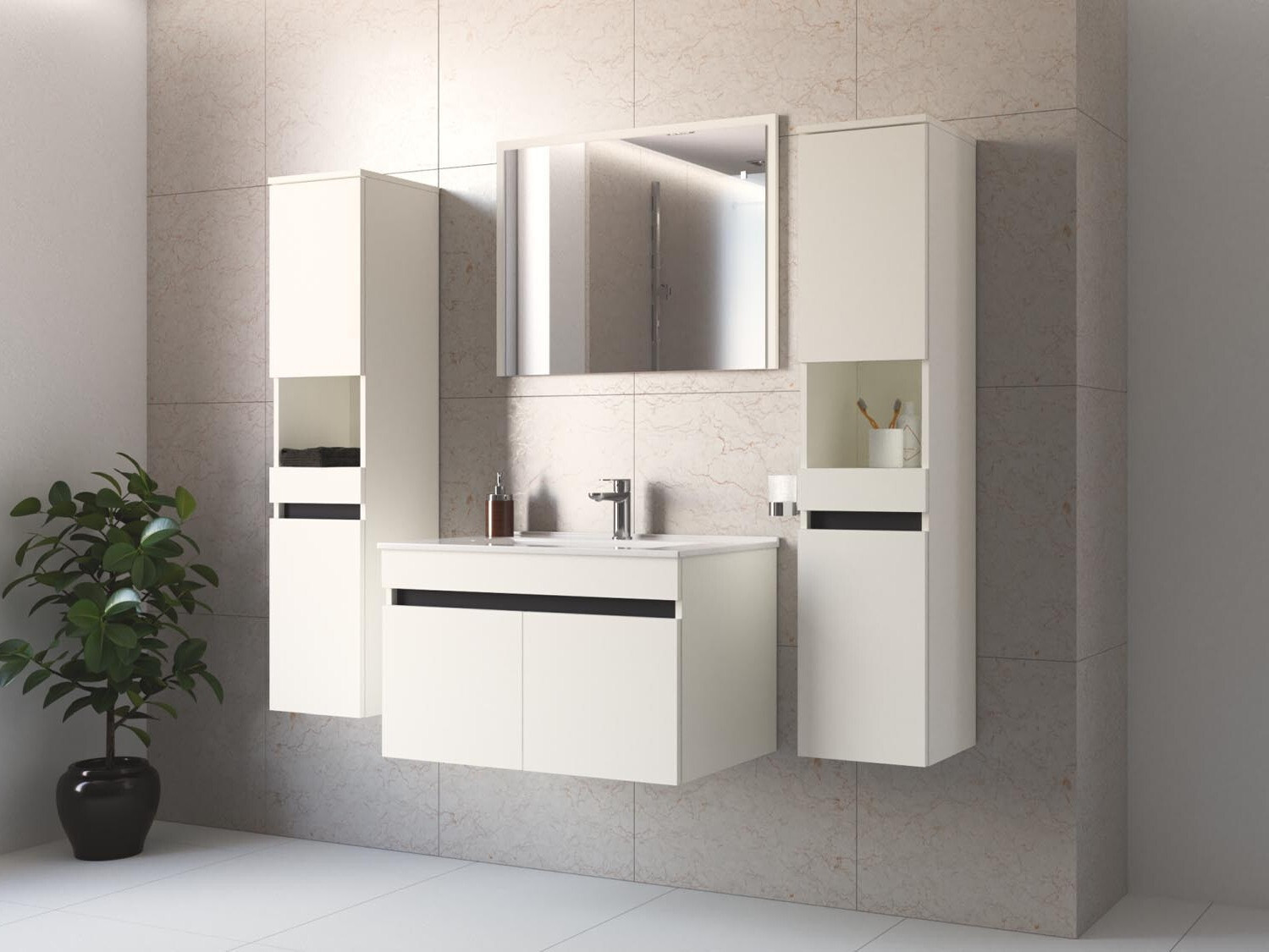 Viseča kopalniška omarica za umivalnik Benfelo 101