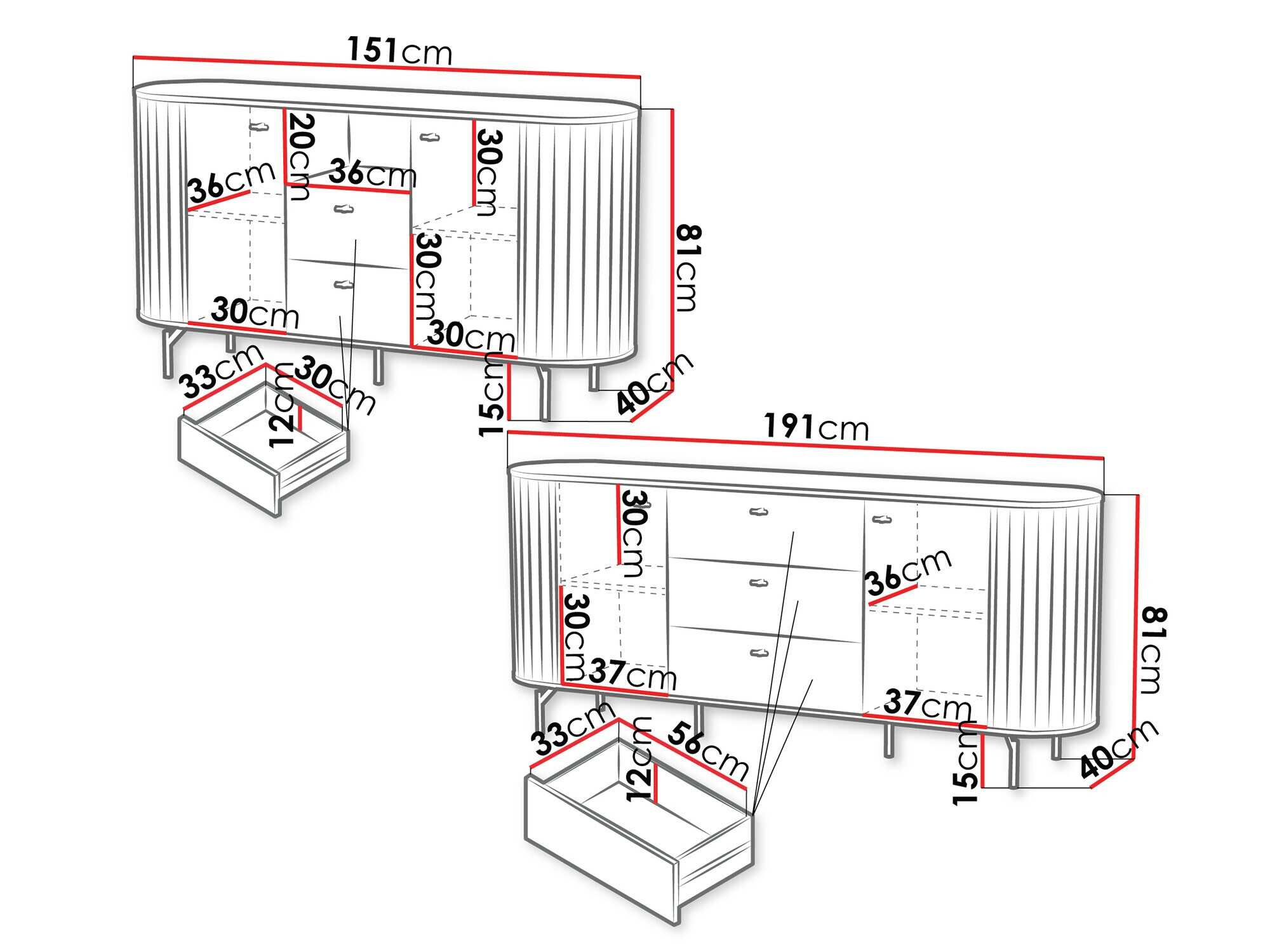 Komplet za dnevno sobo Novmono 110 (Črna)