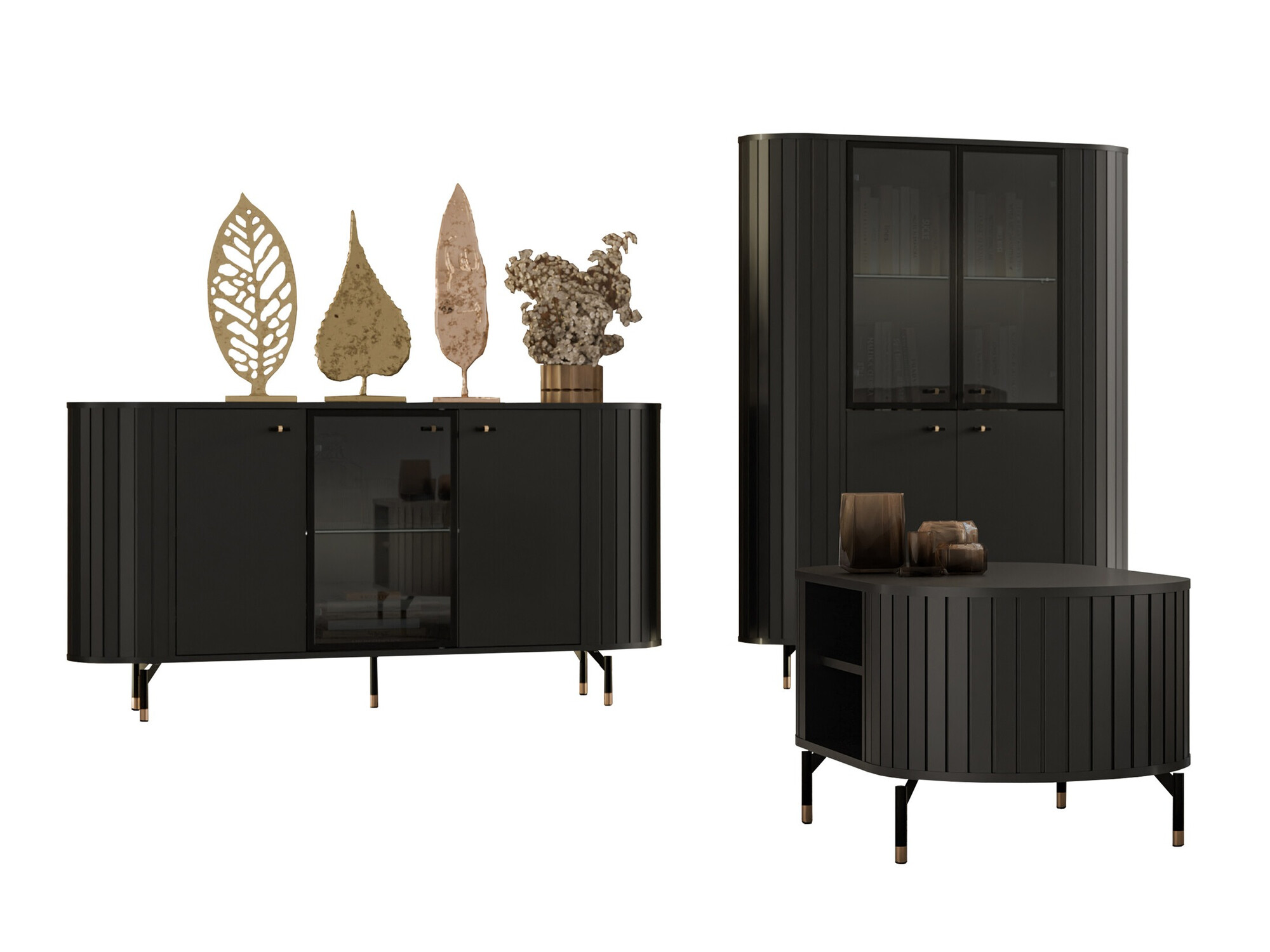 Komplet za dnevno sobo Novmono 111 (Črna)