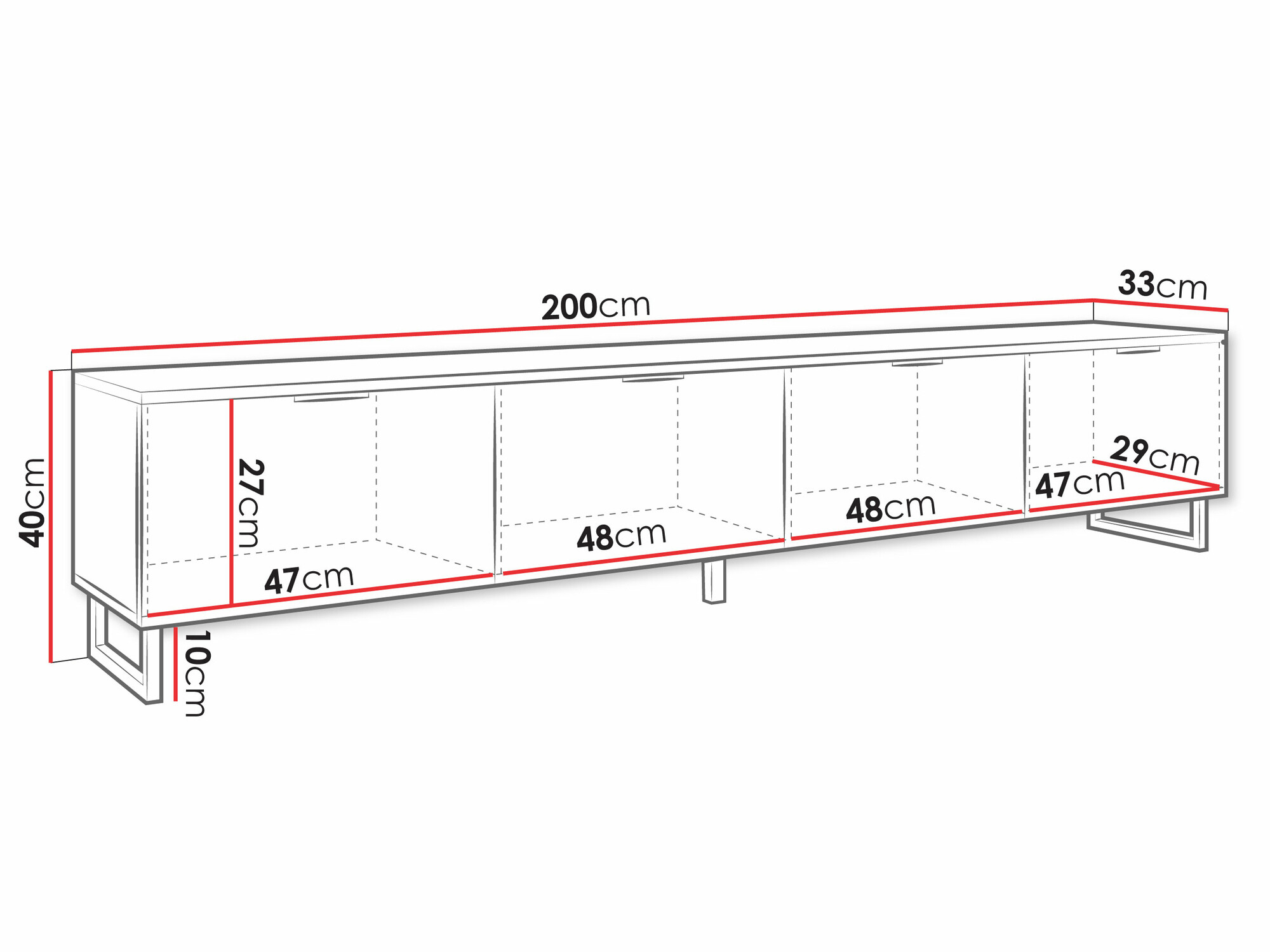 TV-omarica Scientia II (Črna + Grafit)