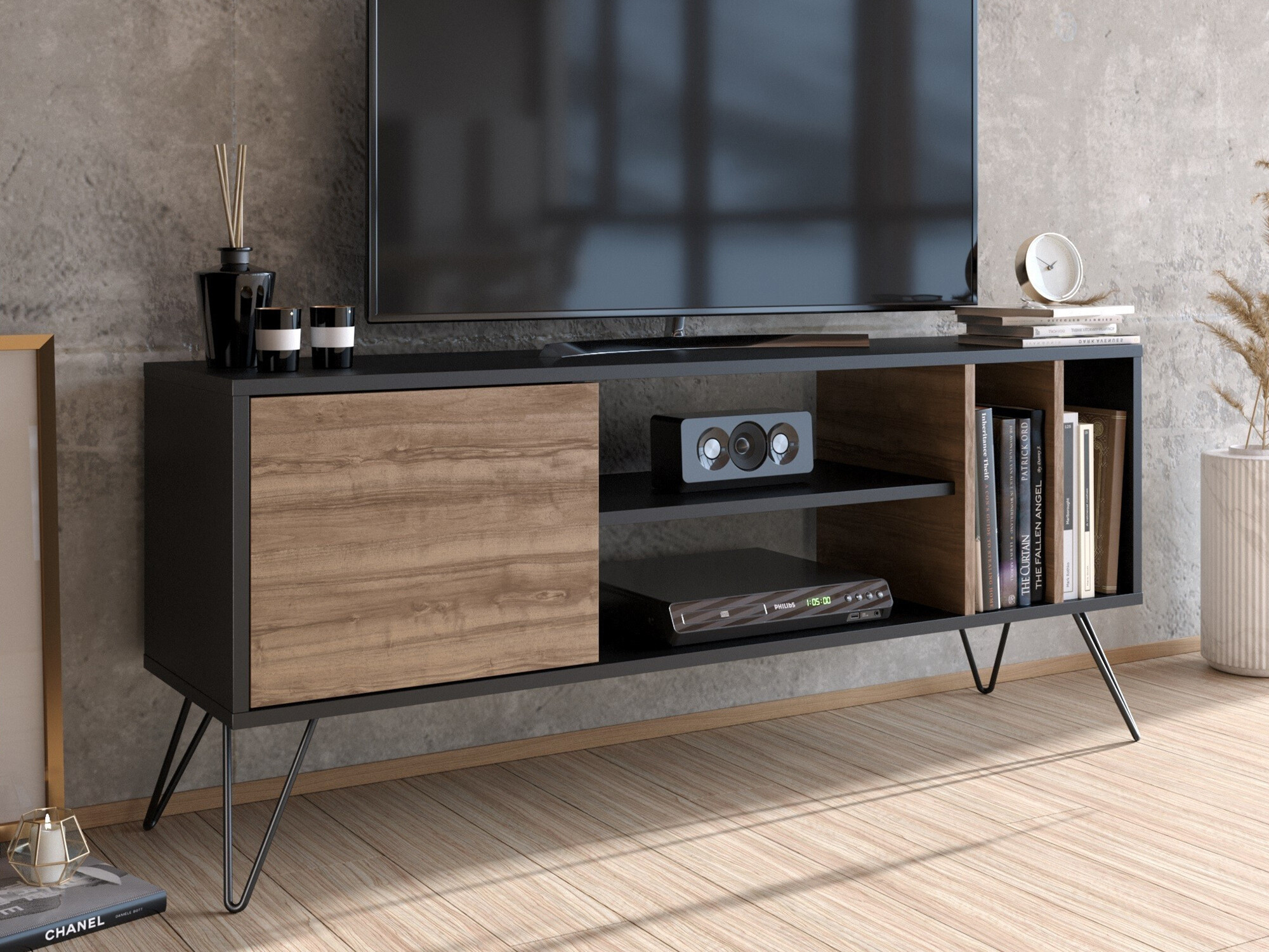 TV-omarica Kailua 1275 (Črna + Oreh)