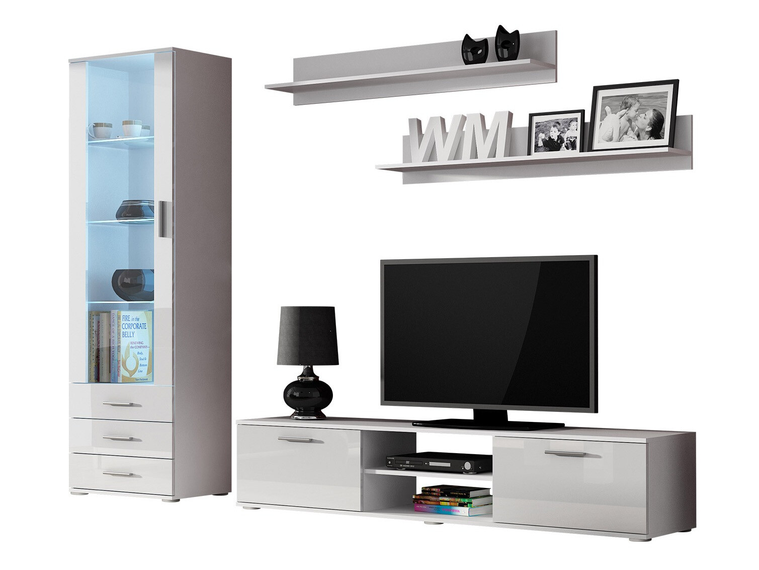 Dnevni prostor Tornola 107 (Bela + Sijaj bela)