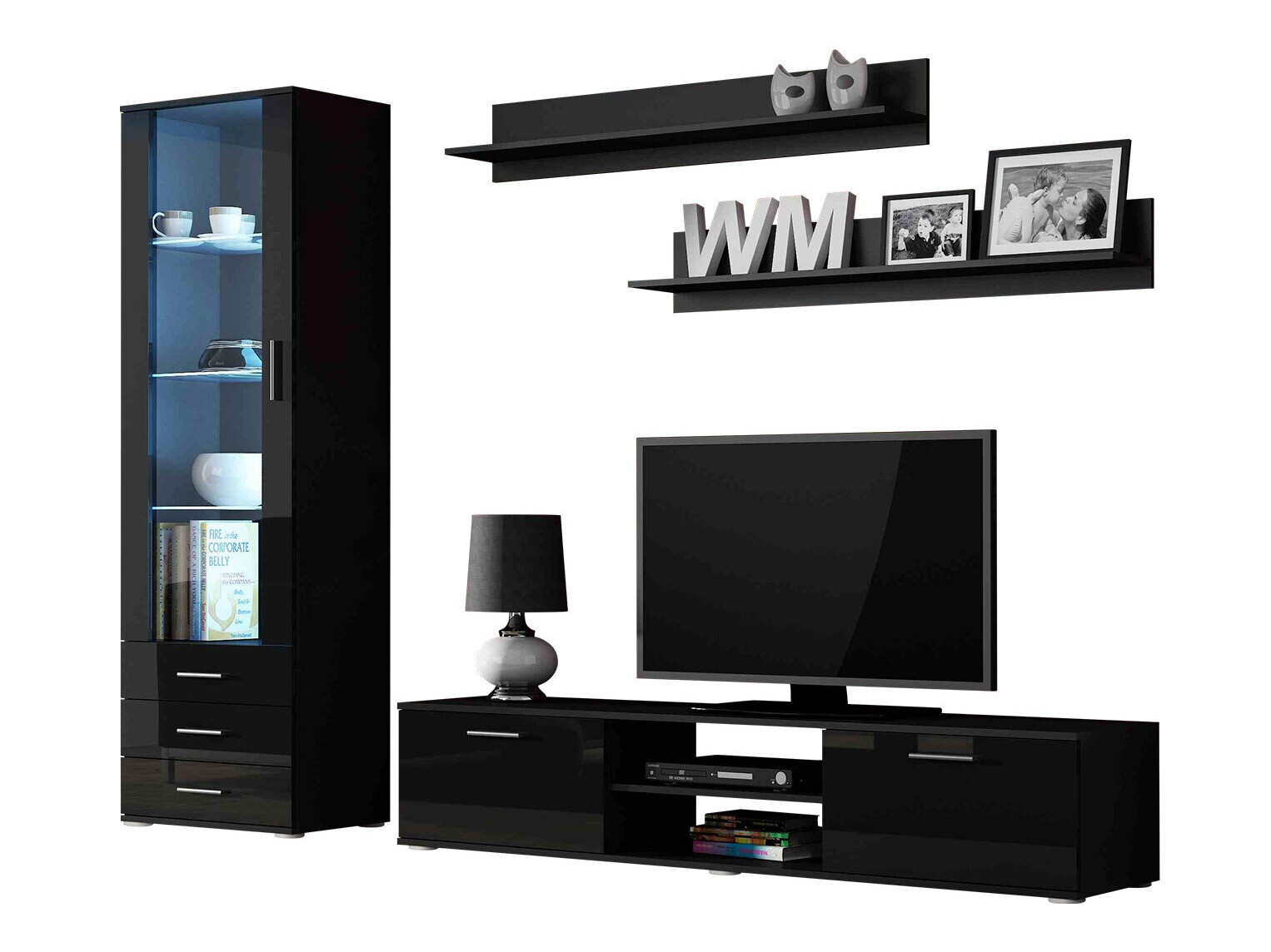 Dnevni prostor Tornola 107 (Črna + Sijaj črna)